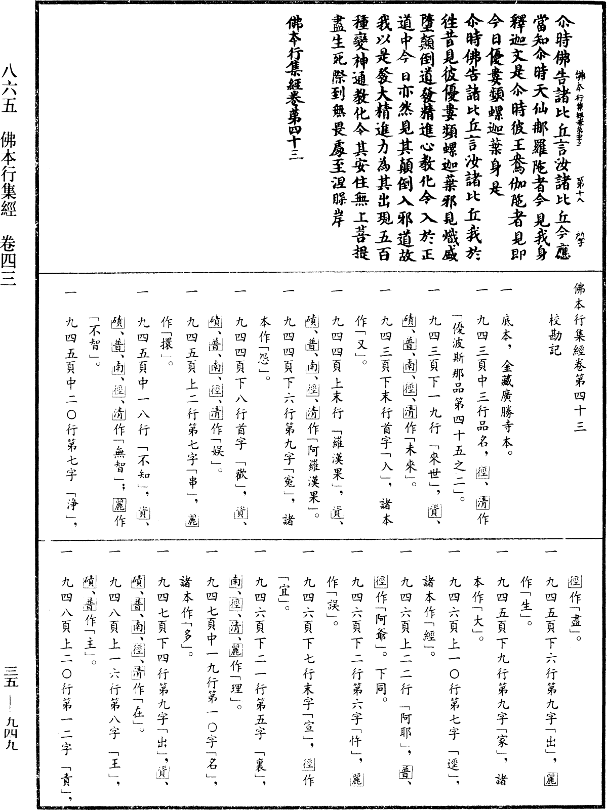 佛本行集經《中華大藏經》_第35冊_第0949頁