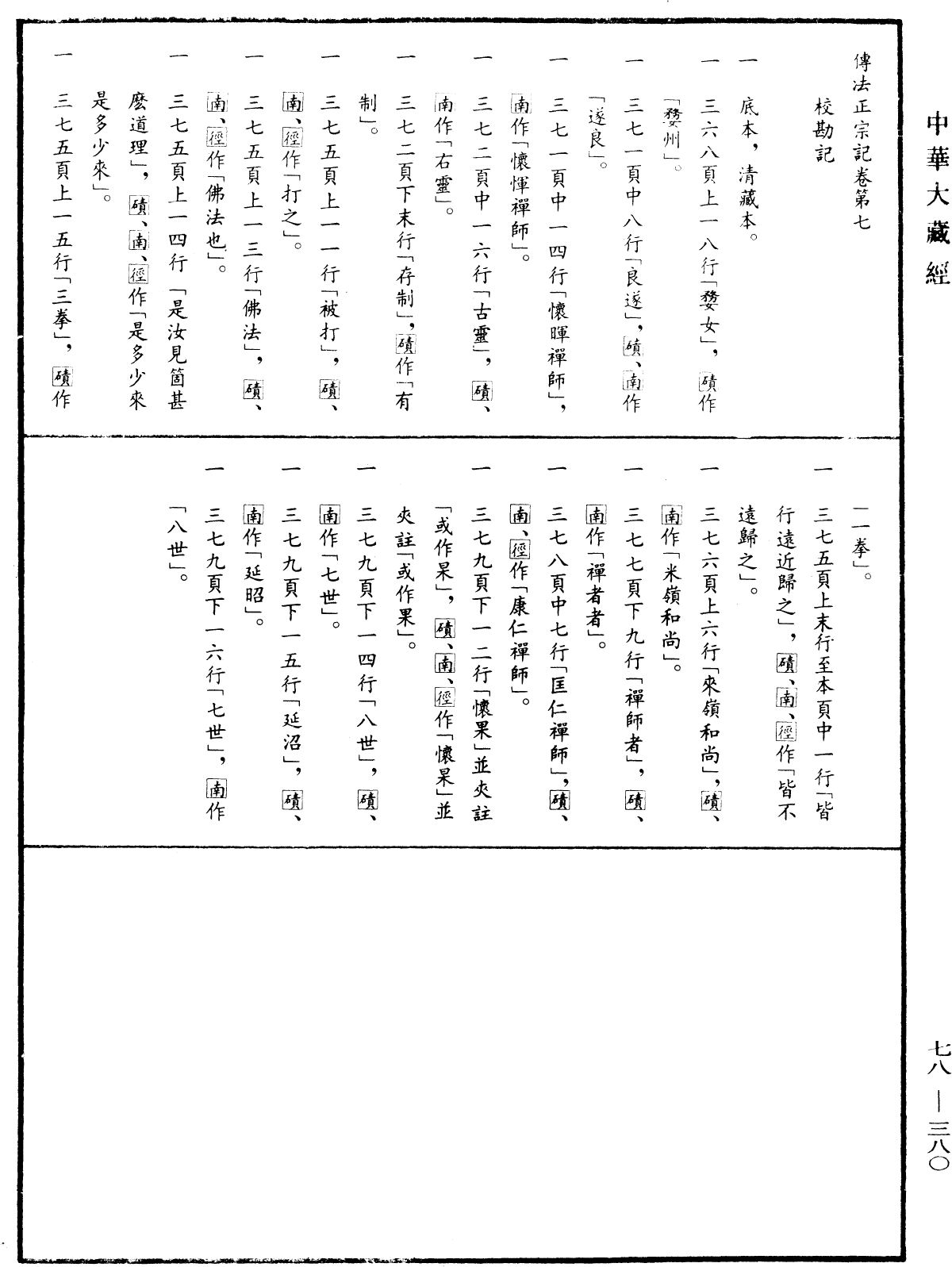 傳法正宗記《中華大藏經》_第78冊_第0380頁