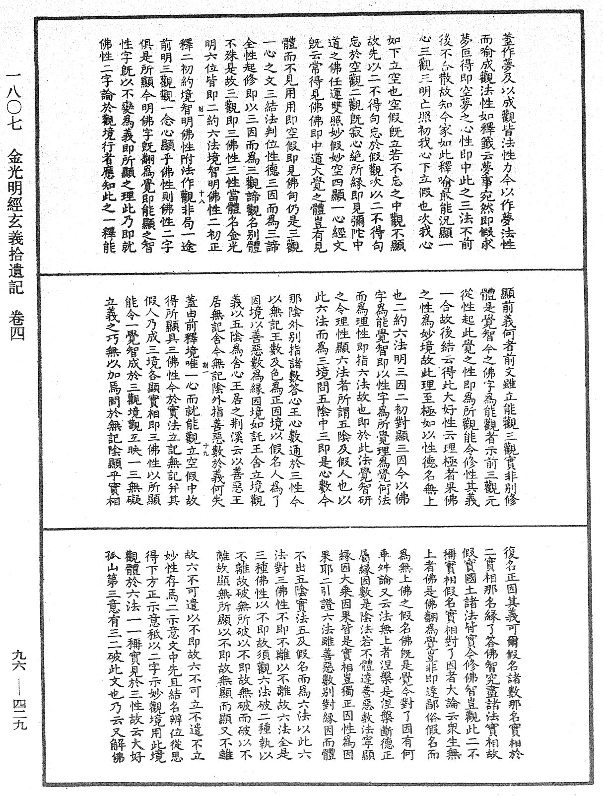 金光明經玄義拾遺記《中華大藏經》_第96冊_第429頁