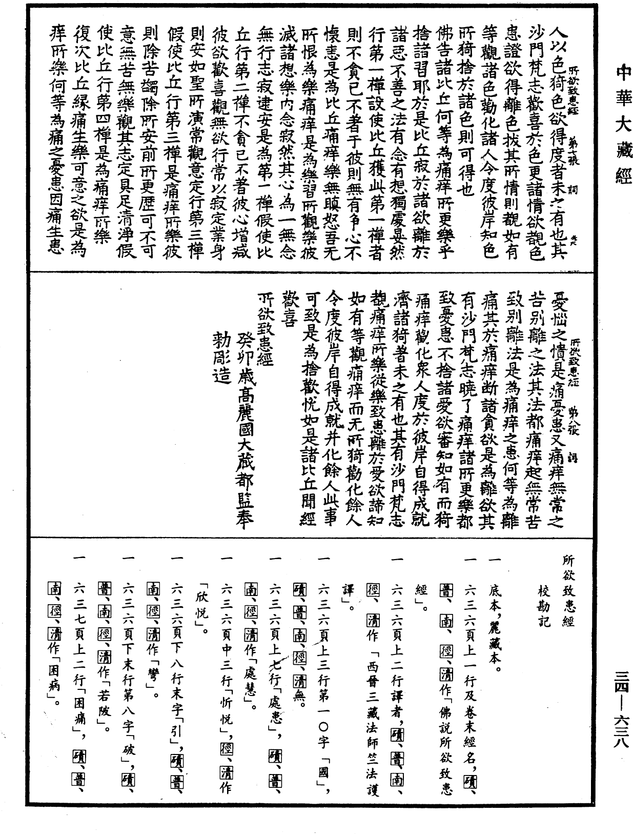 所欲致患經《中華大藏經》_第34冊_第0638頁