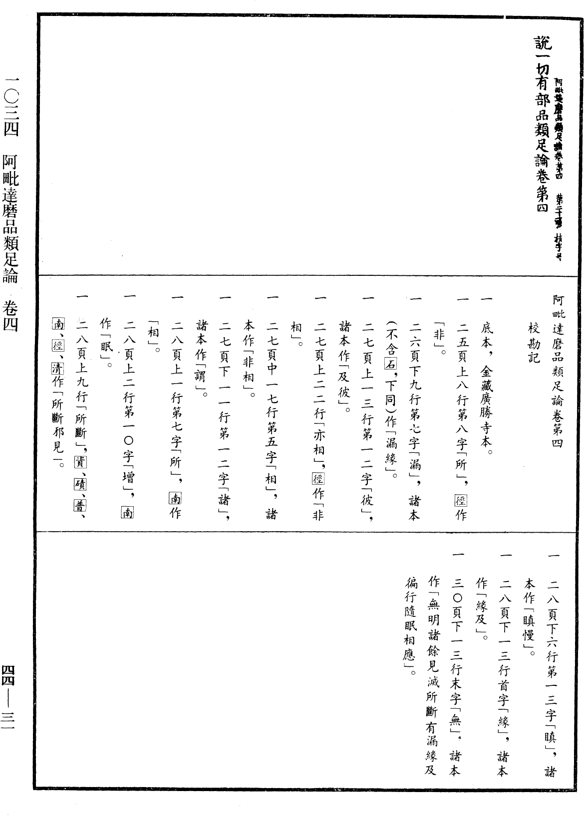 阿毗達磨品類足論《中華大藏經》_第44冊_第0031頁