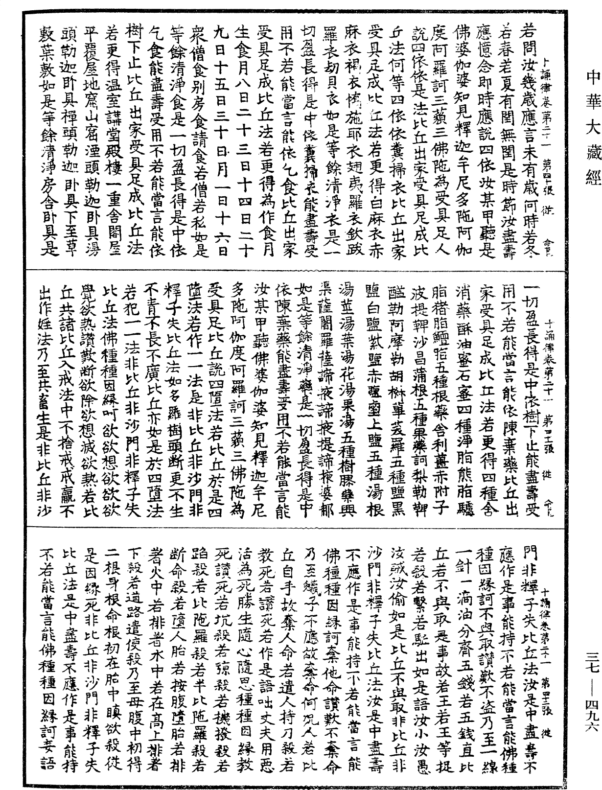 十誦律《中華大藏經》_第37冊_第496頁