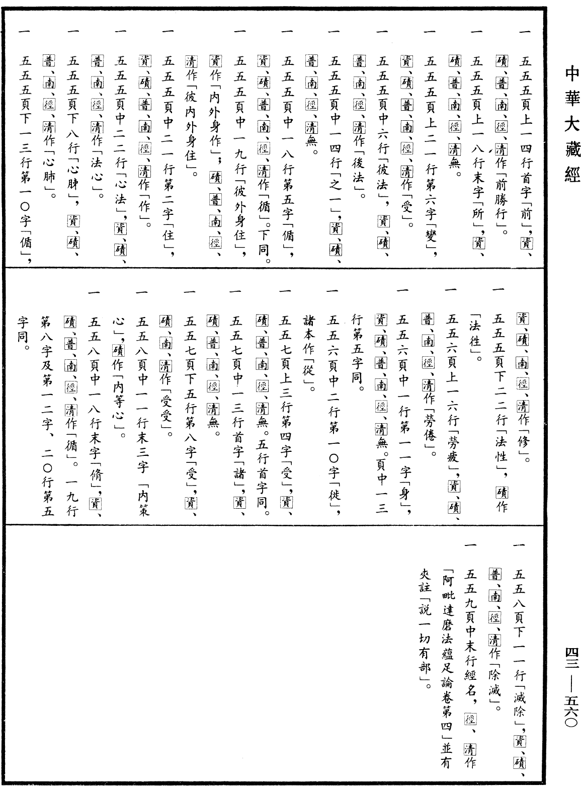 阿毗達磨法蘊足論《中華大藏經》_第43冊_第560頁