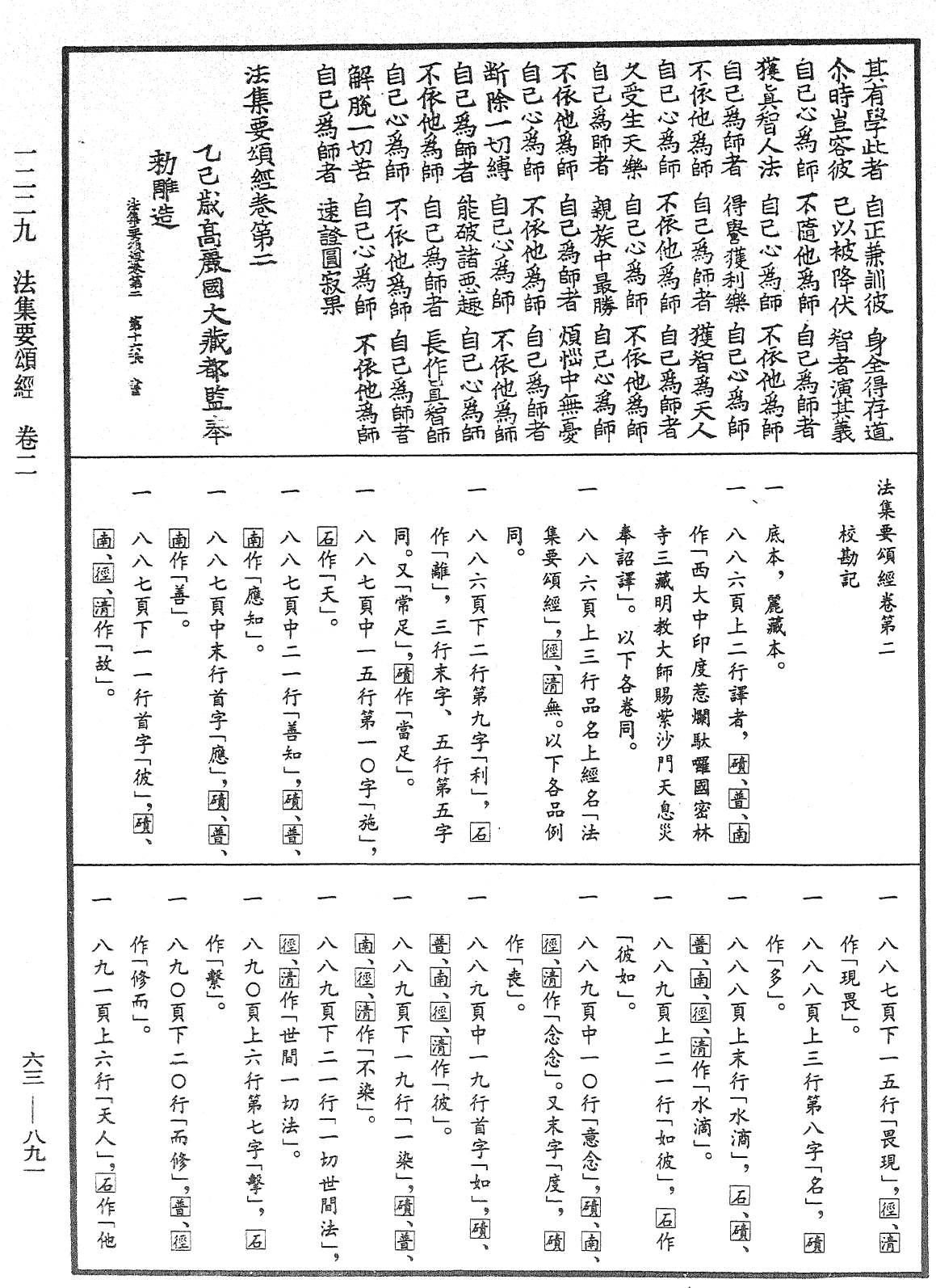 法集要頌經《中華大藏經》_第63冊_第0891頁