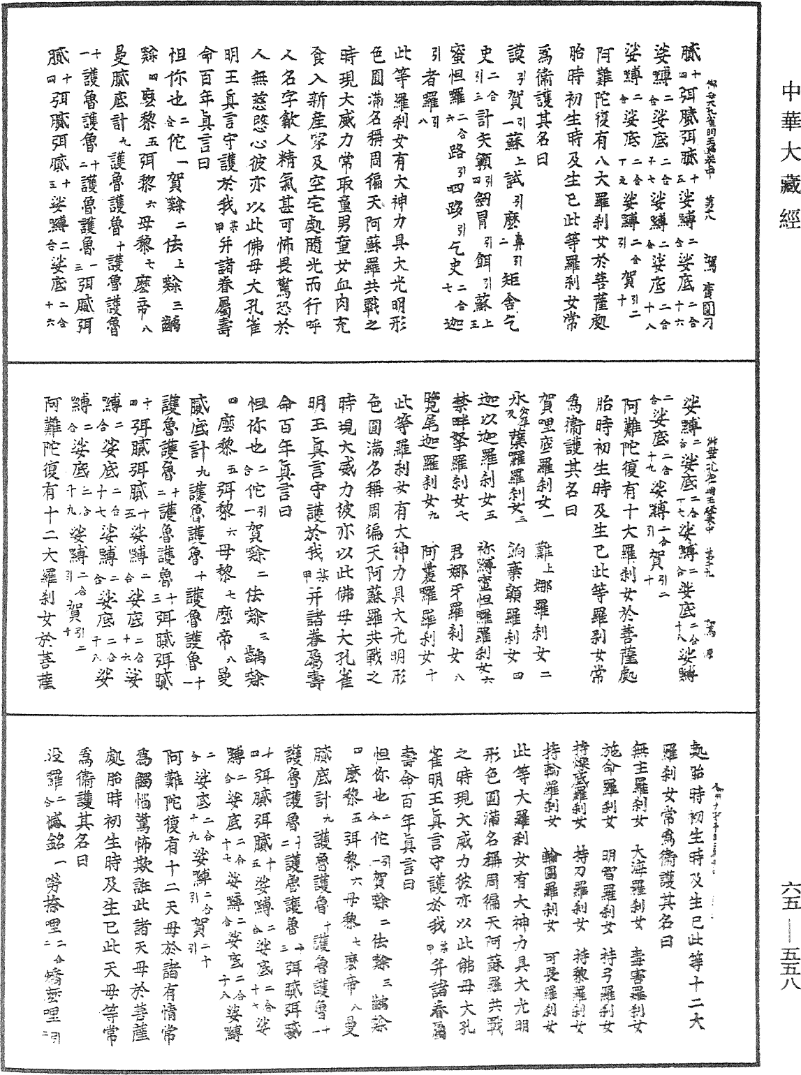 佛母大孔雀明王經《中華大藏經》_第65冊_第0558頁