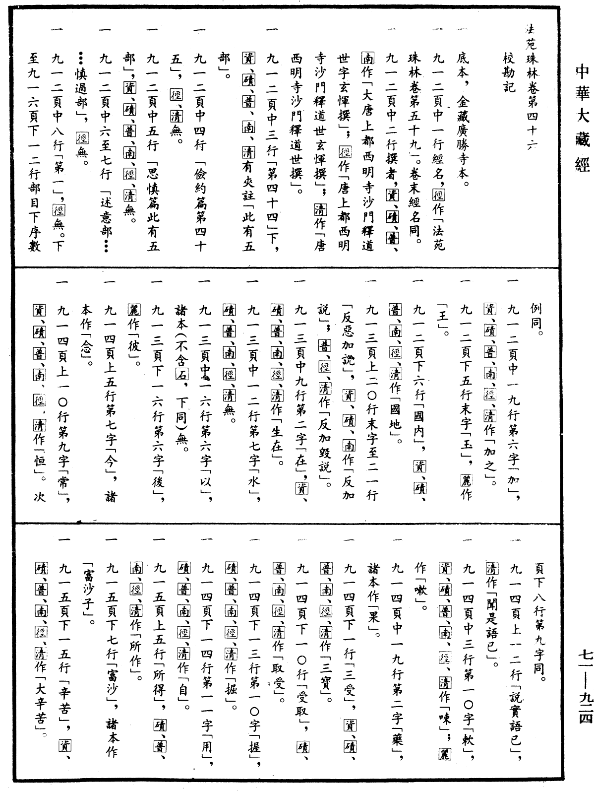 法苑珠林《中華大藏經》_第71冊_第924頁