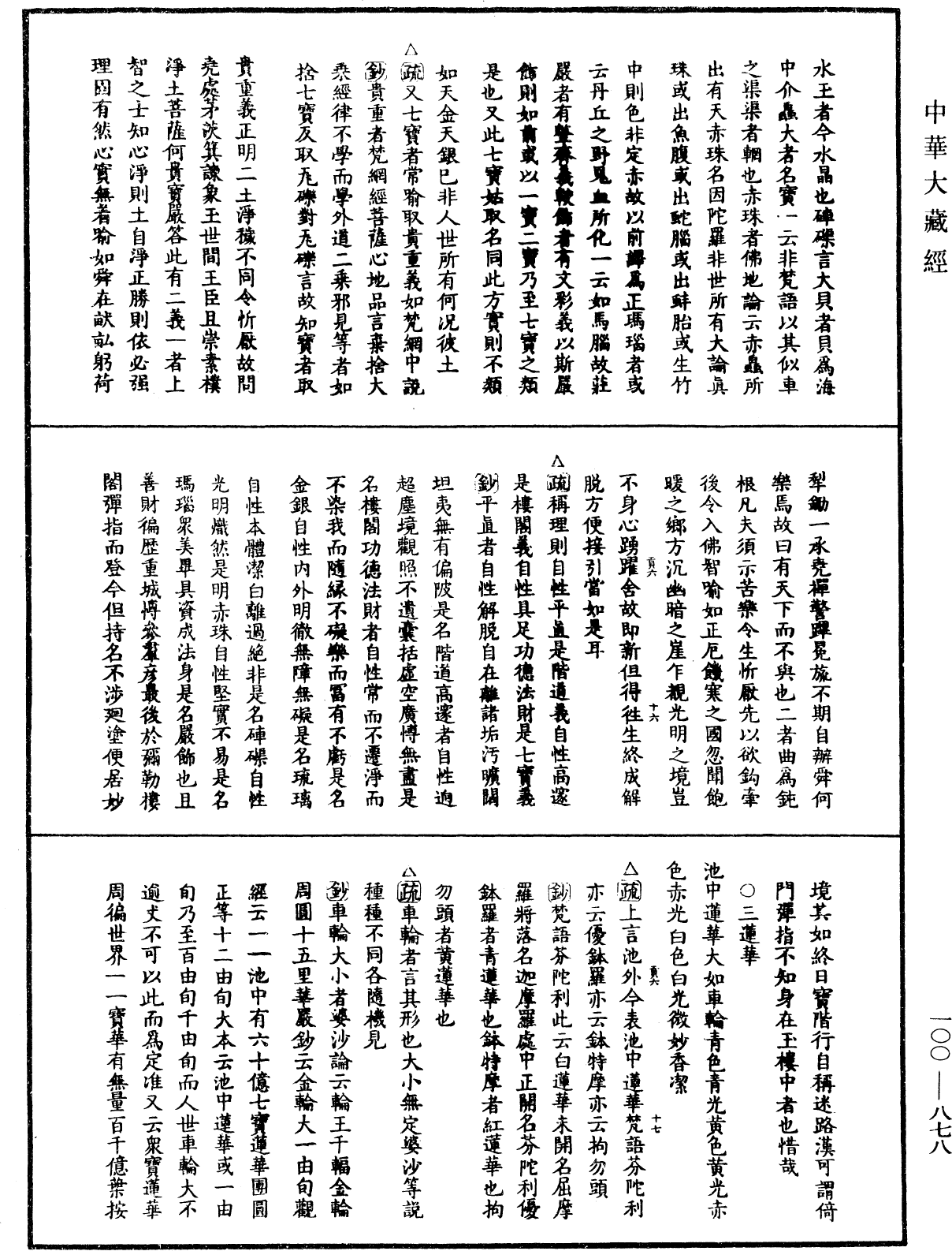 佛說阿彌陀經疏鈔《中華大藏經》_第100冊_第878頁