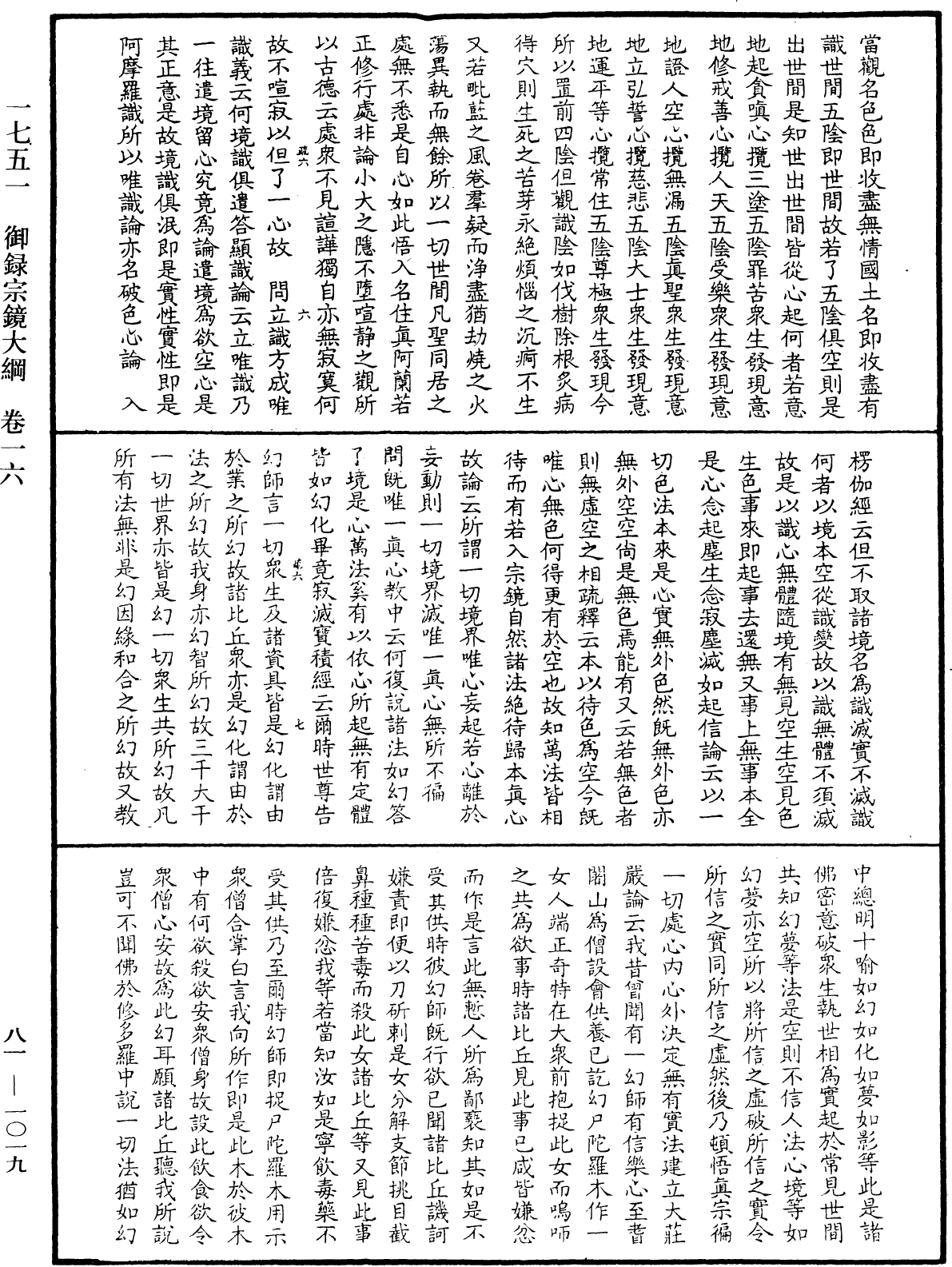 御錄宗鏡大綱《中華大藏經》_第81冊_第1019頁