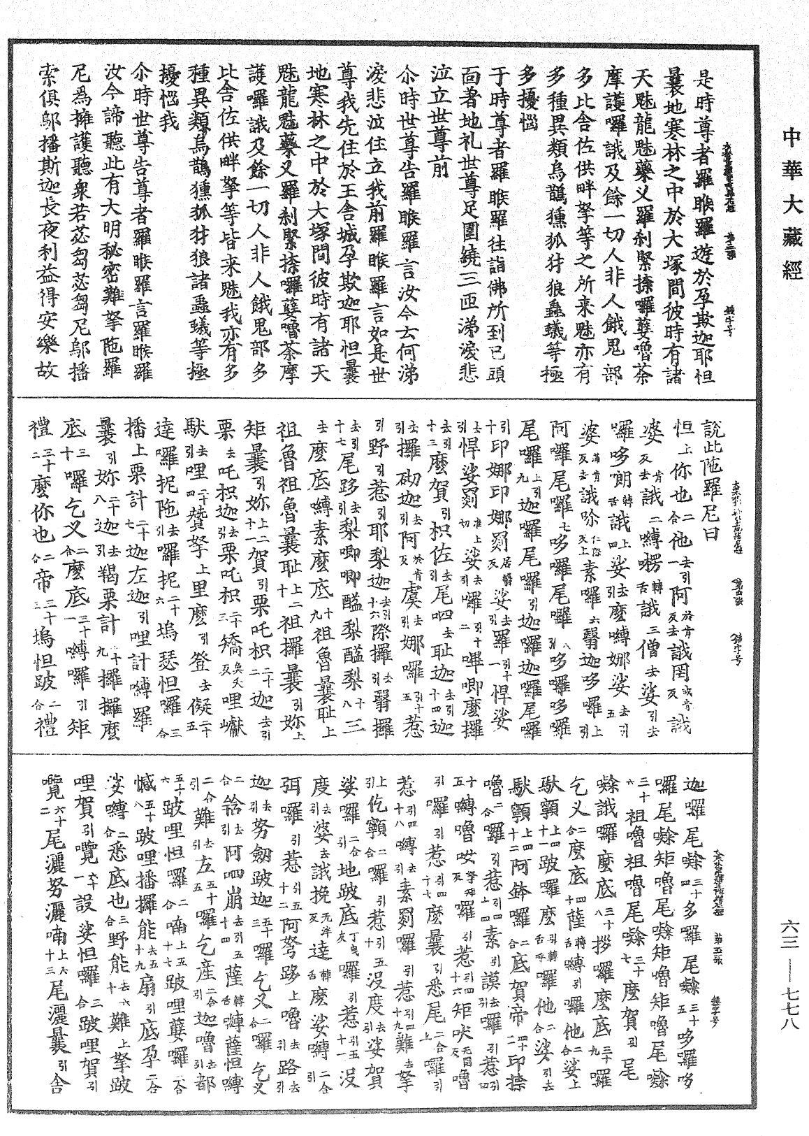 大寒林聖難拏陁羅尼經《中華大藏經》_第63冊_第0778頁