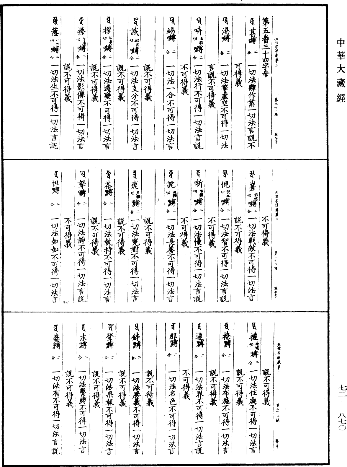 景祐天竺字源《中華大藏經》_第72冊_第870頁