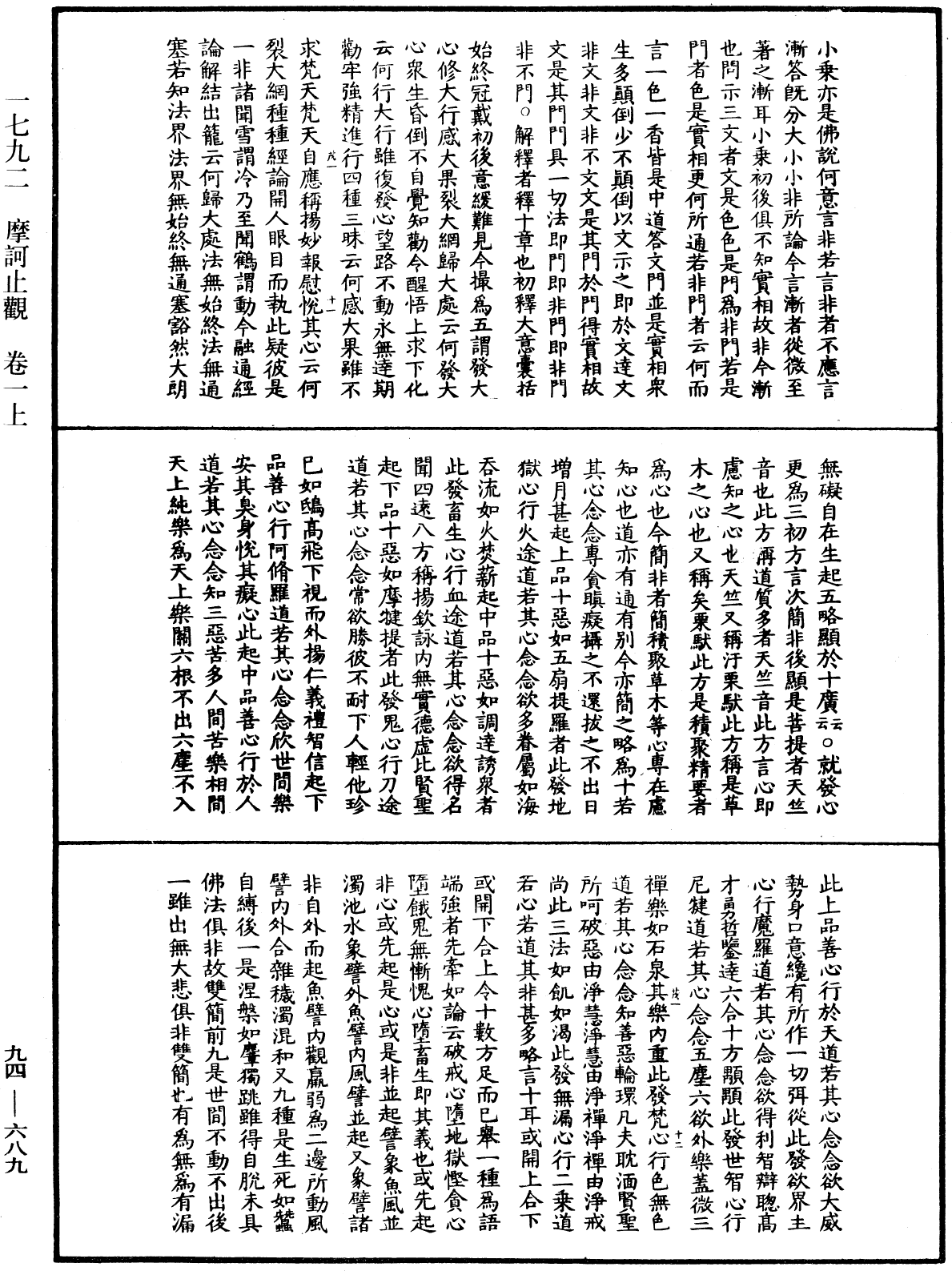 摩訶止觀《中華大藏經》_第94冊_第689頁