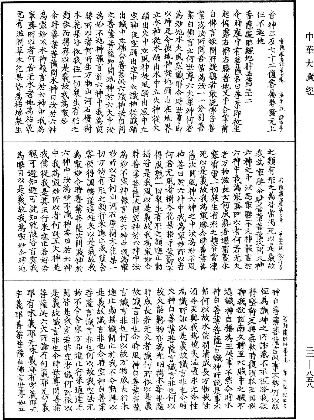 菩薩處胎經《中華大藏經》_第22冊_第858頁