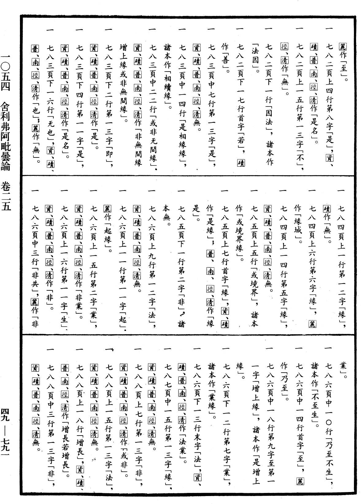 舍利弗阿毗曇論《中華大藏經》_第49冊_第0791頁