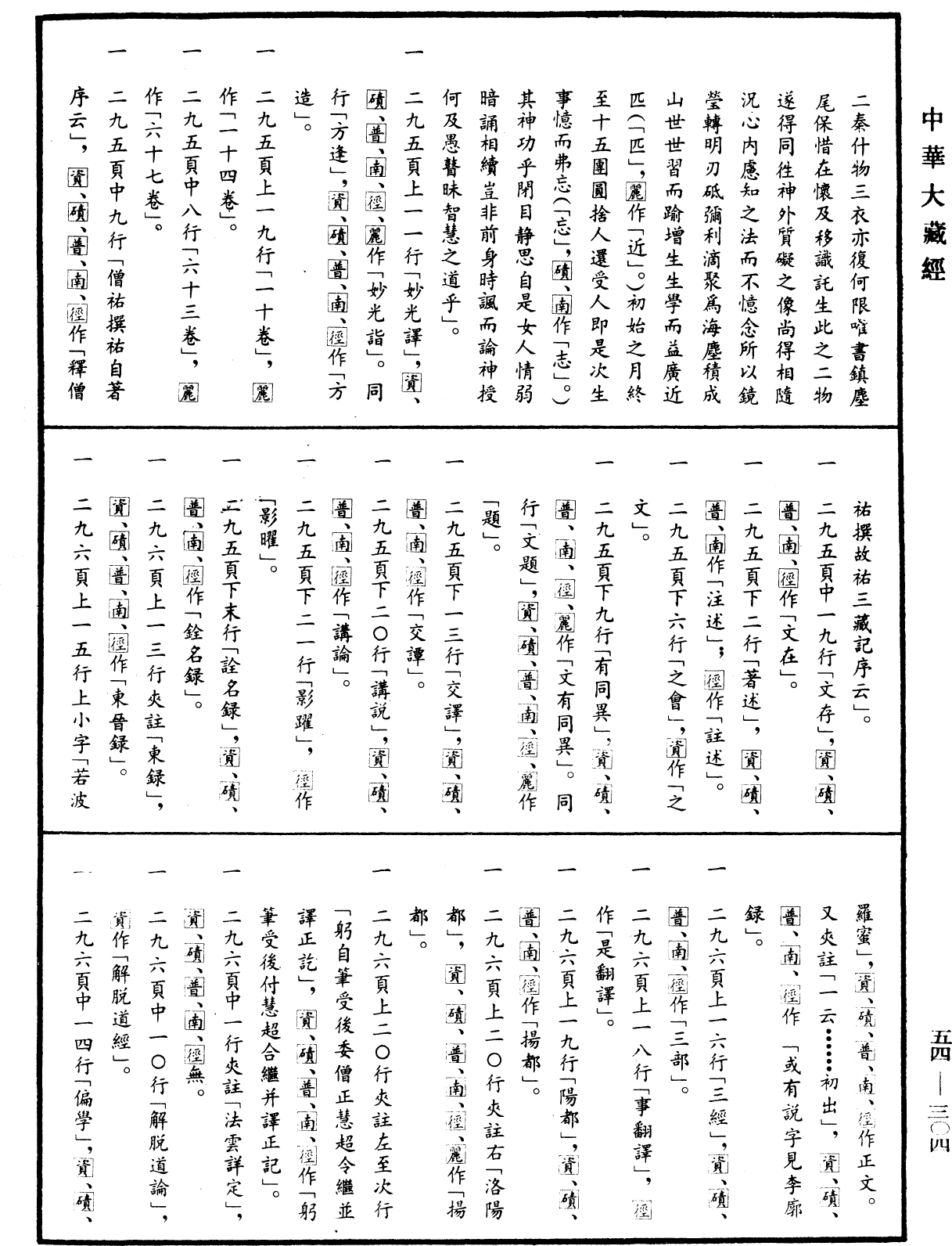 歷代三寶紀《中華大藏經》_第54冊_第304頁