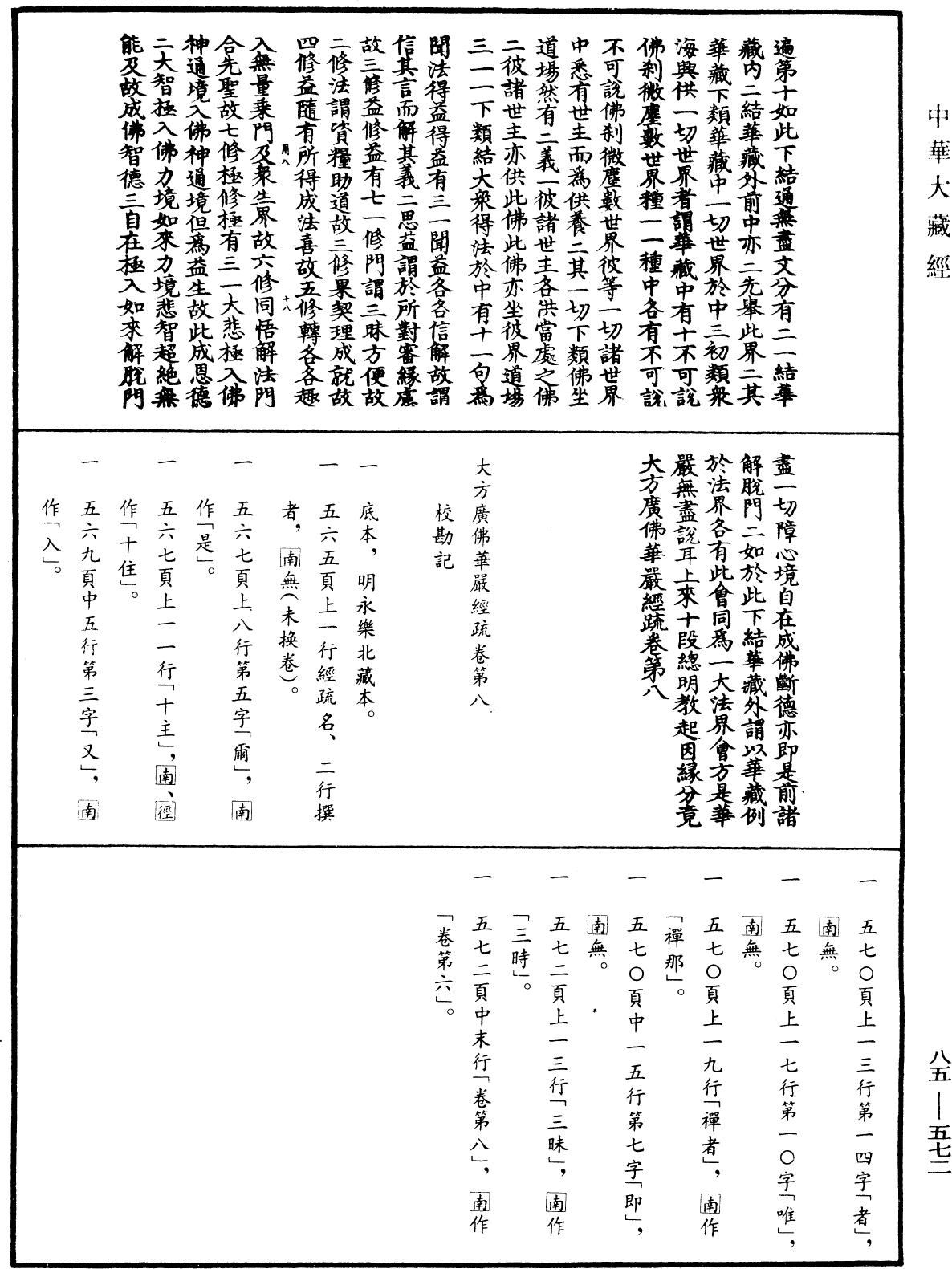 大方廣佛華嚴經疏《中華大藏經》_第85冊_第0572頁