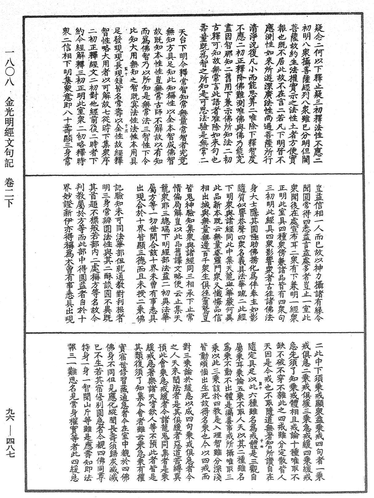 金光明經文句記《中華大藏經》_第96冊_第487頁