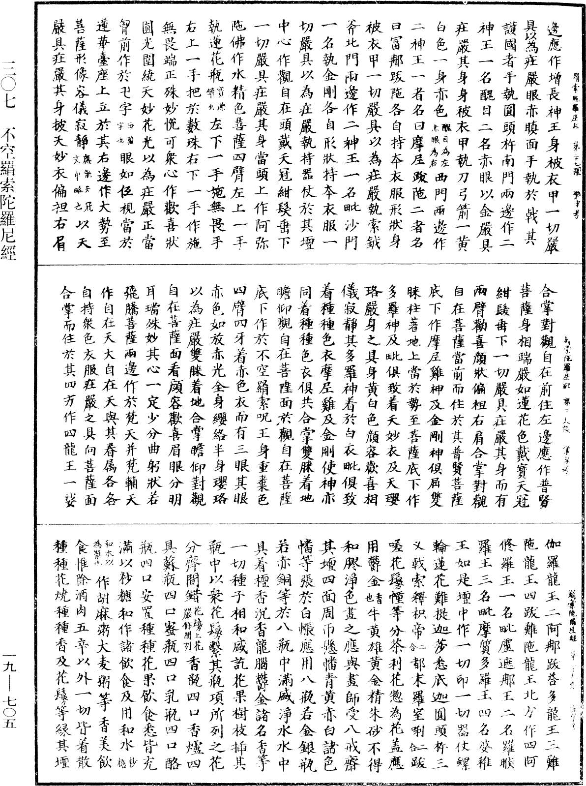 不空羂索陀羅尼經《中華大藏經》_第19冊_第705頁