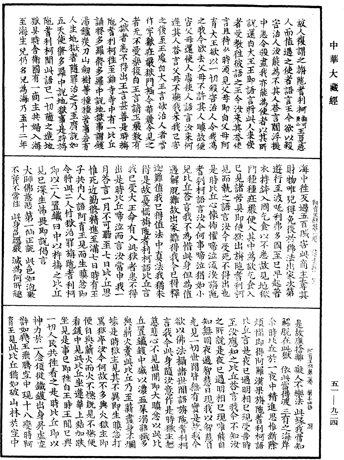 阿育王經《中華大藏經》_第51冊_第924頁