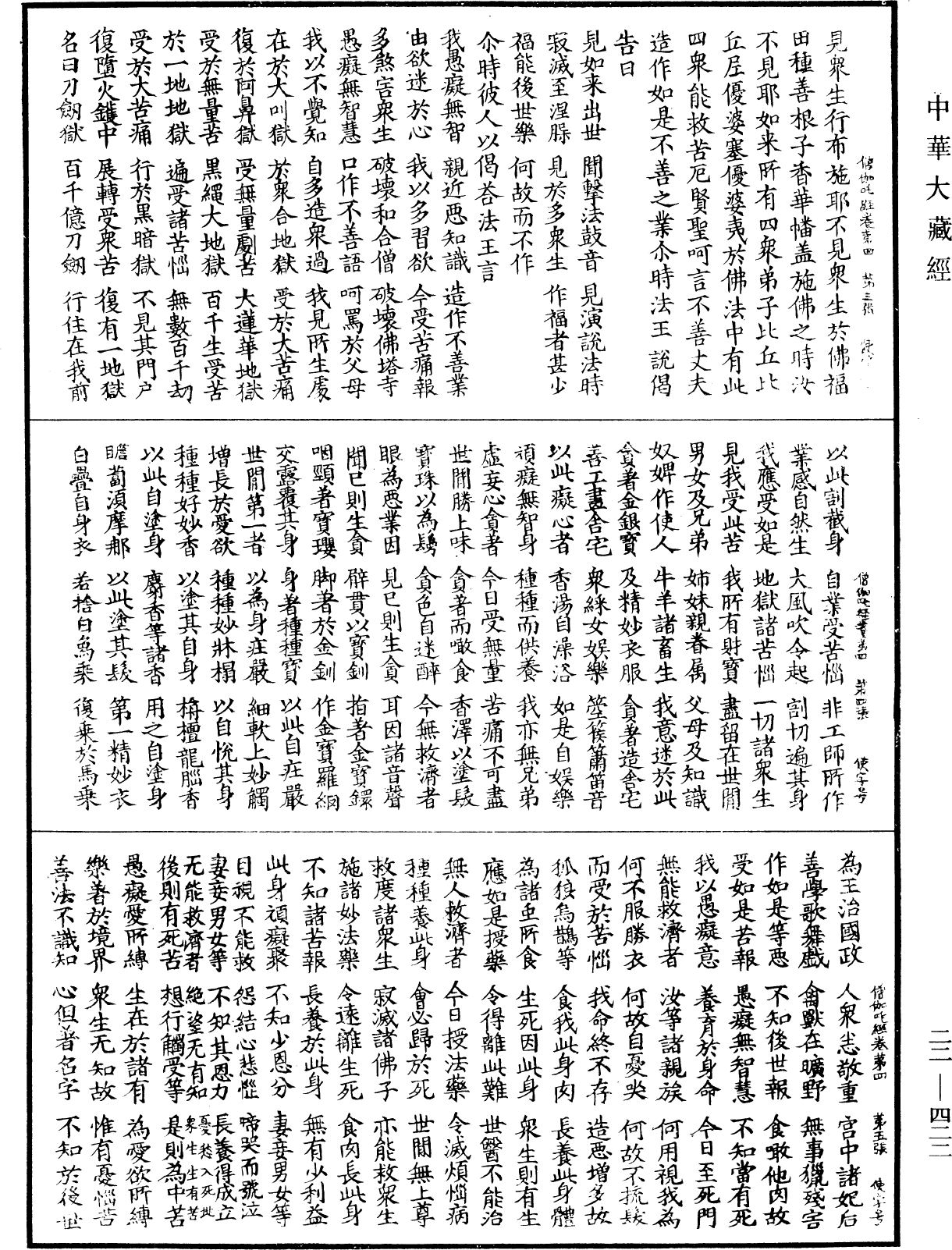 僧伽吒經《中華大藏經》_第22冊_第422頁