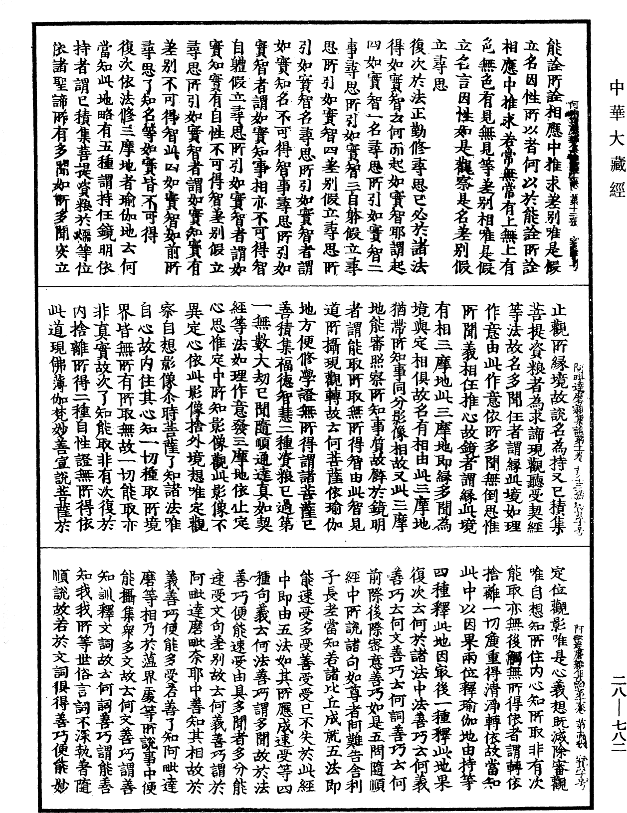 大乘阿毗達磨雜集論《中華大藏經》_第28冊_第0782頁