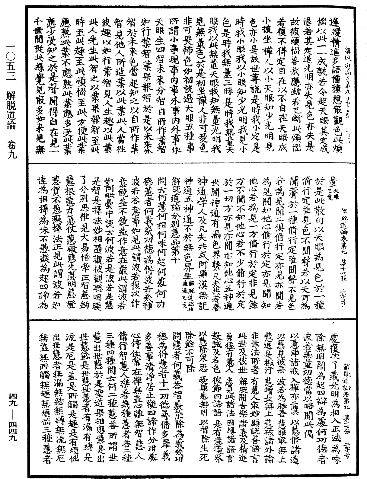 解脫道論《中華大藏經》_第49冊_第0449頁