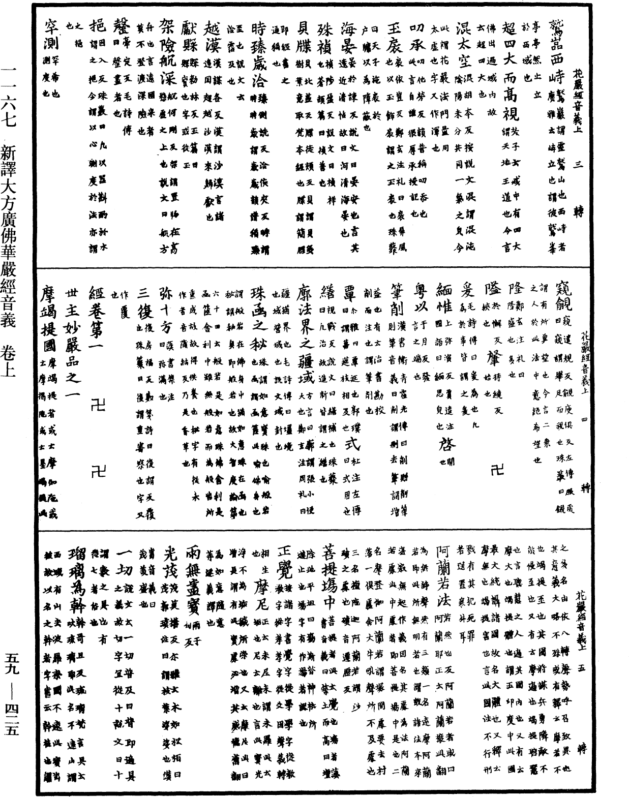 新譯大方廣佛華嚴經音義《中華大藏經》_第59冊_第0425頁