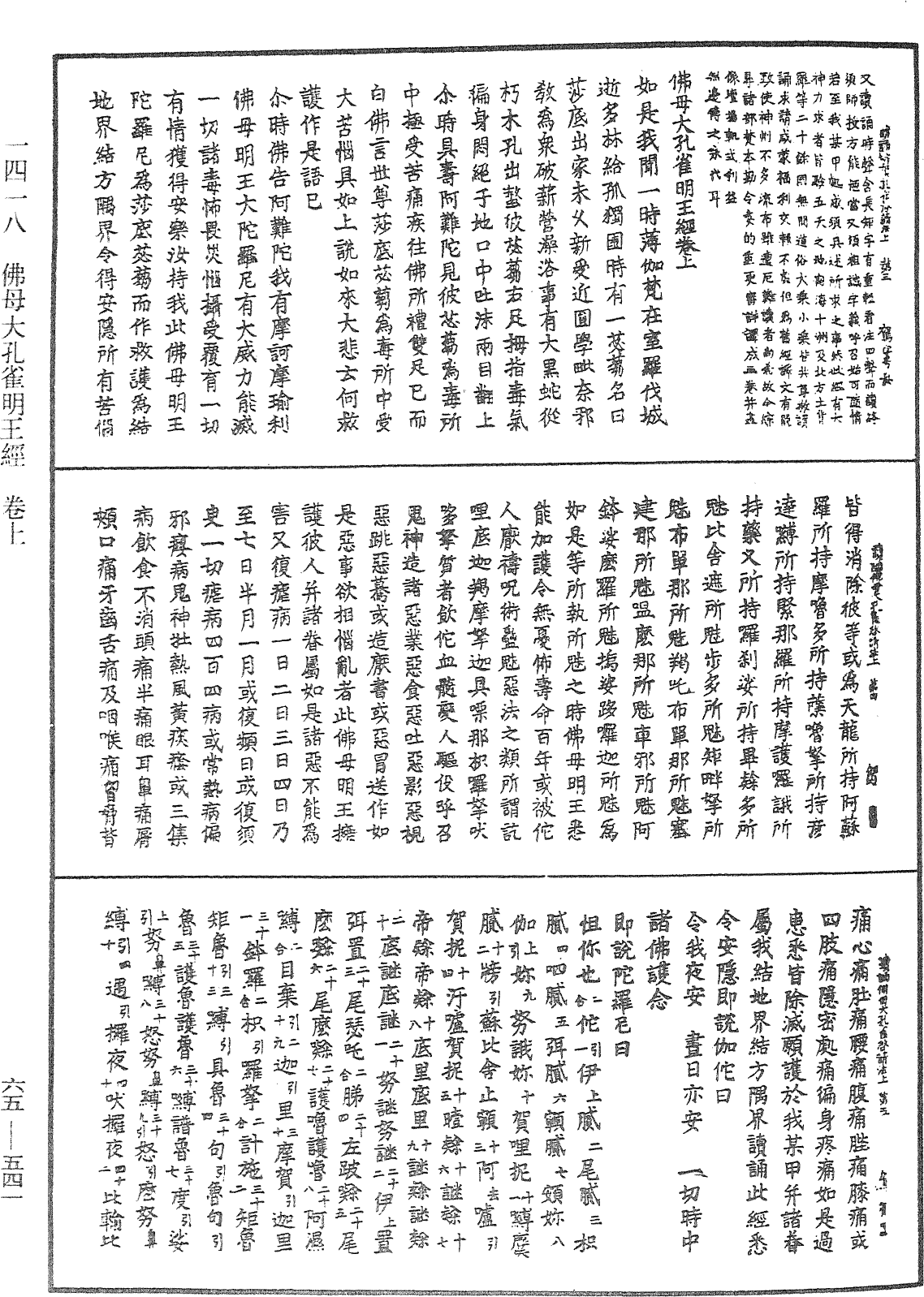 佛母大孔雀明王經《中華大藏經》_第65冊_第0541頁