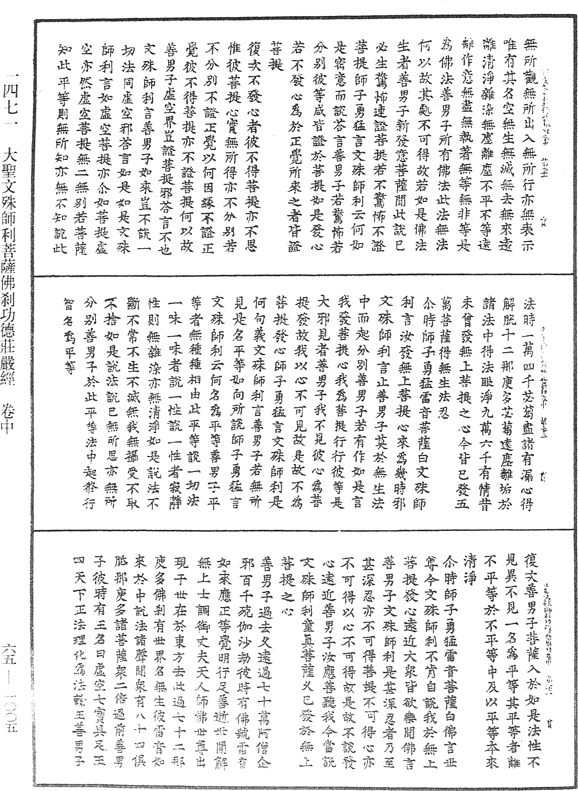 大圣文殊师利菩萨佛刹功德庄严经《中华大藏经》_第65册_第1005页