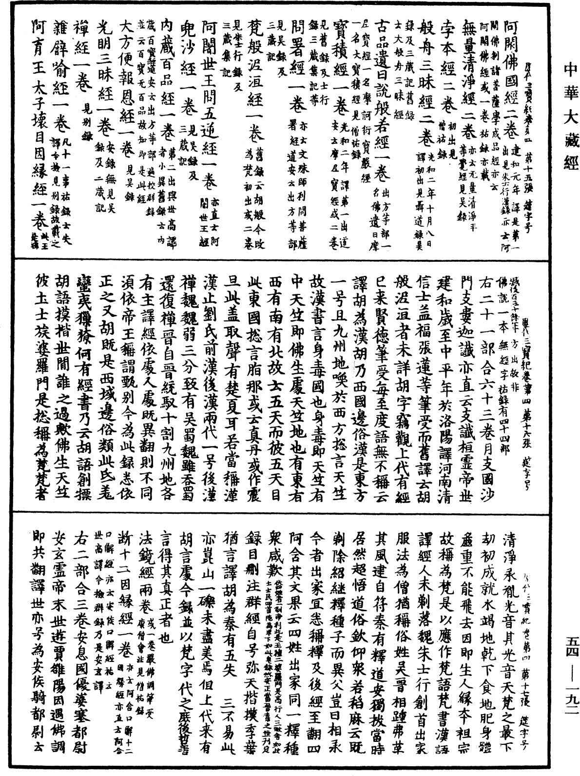 歷代三寶紀《中華大藏經》_第54冊_第192頁