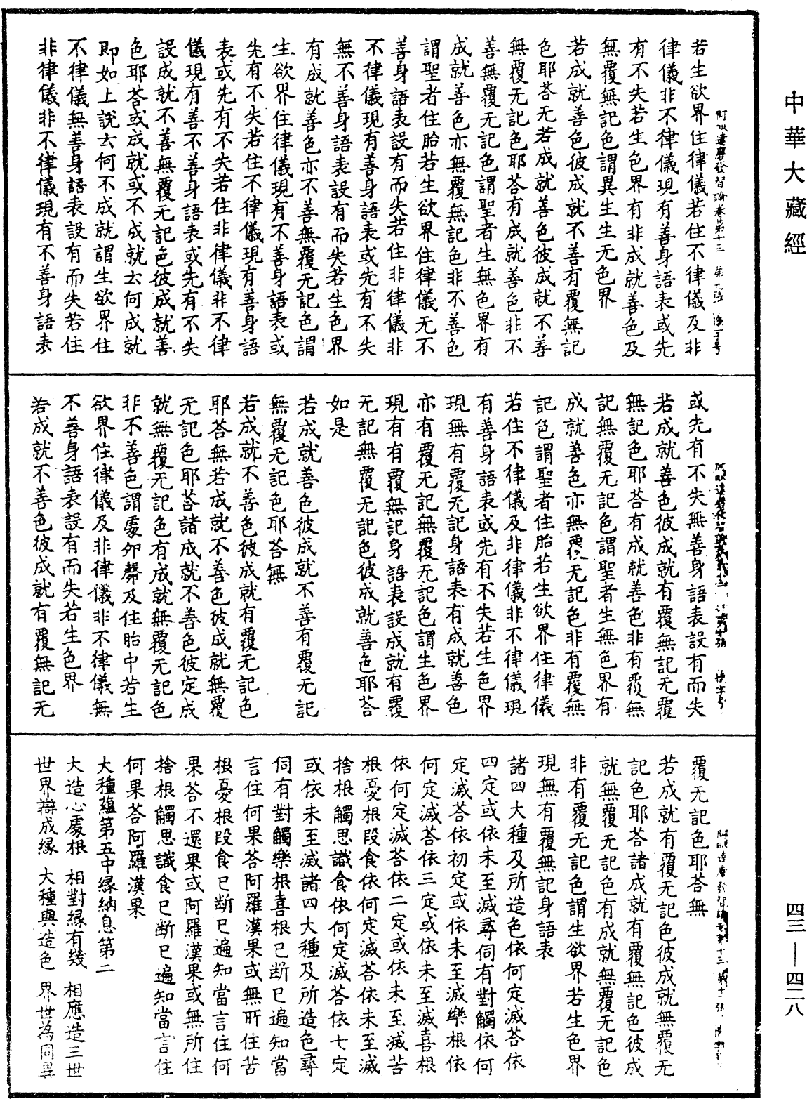 阿毗達磨發智論《中華大藏經》_第43冊_第428頁