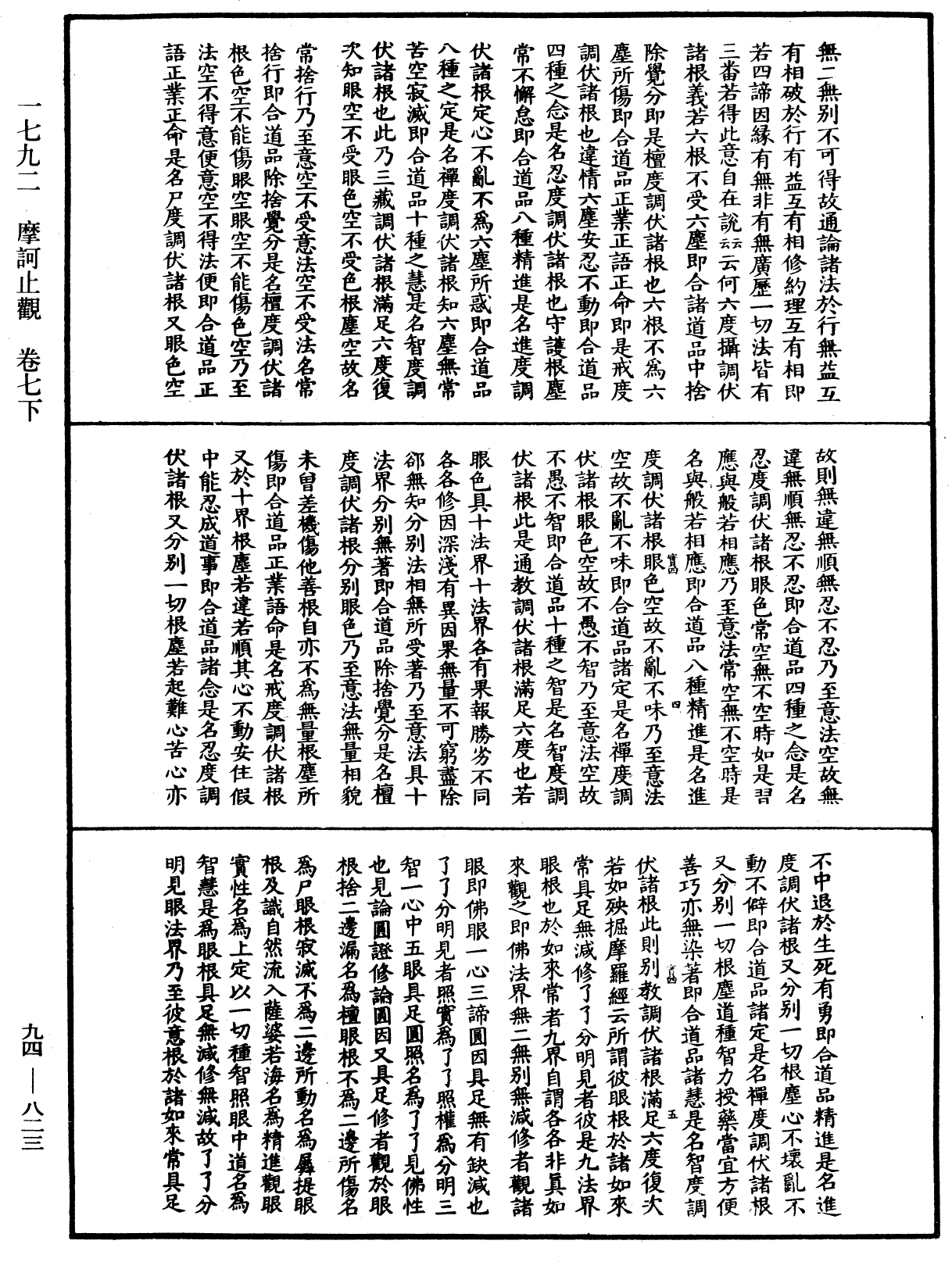 摩訶止觀《中華大藏經》_第94冊_第823頁