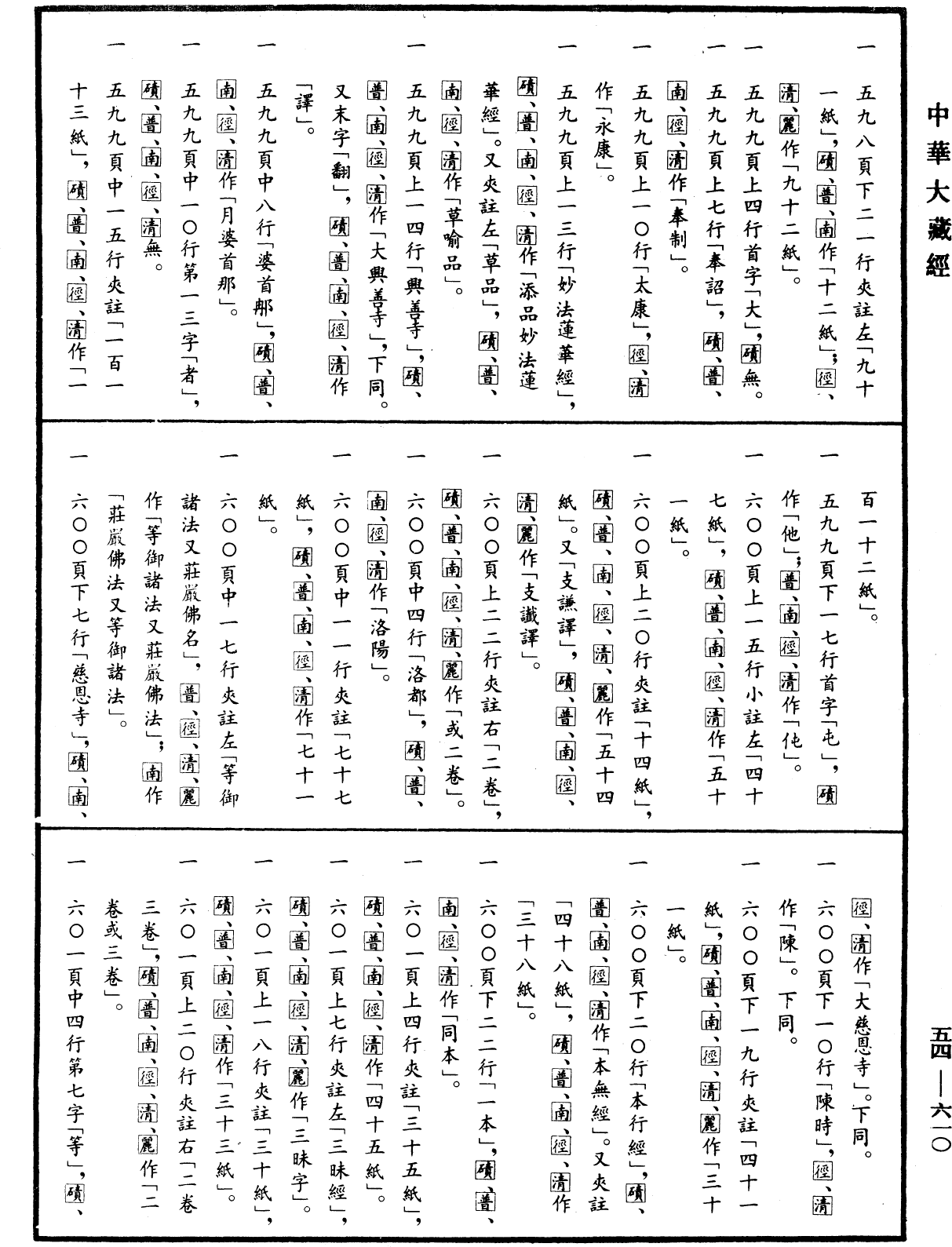 大唐内典录《中华大藏经》_第54册_第610页