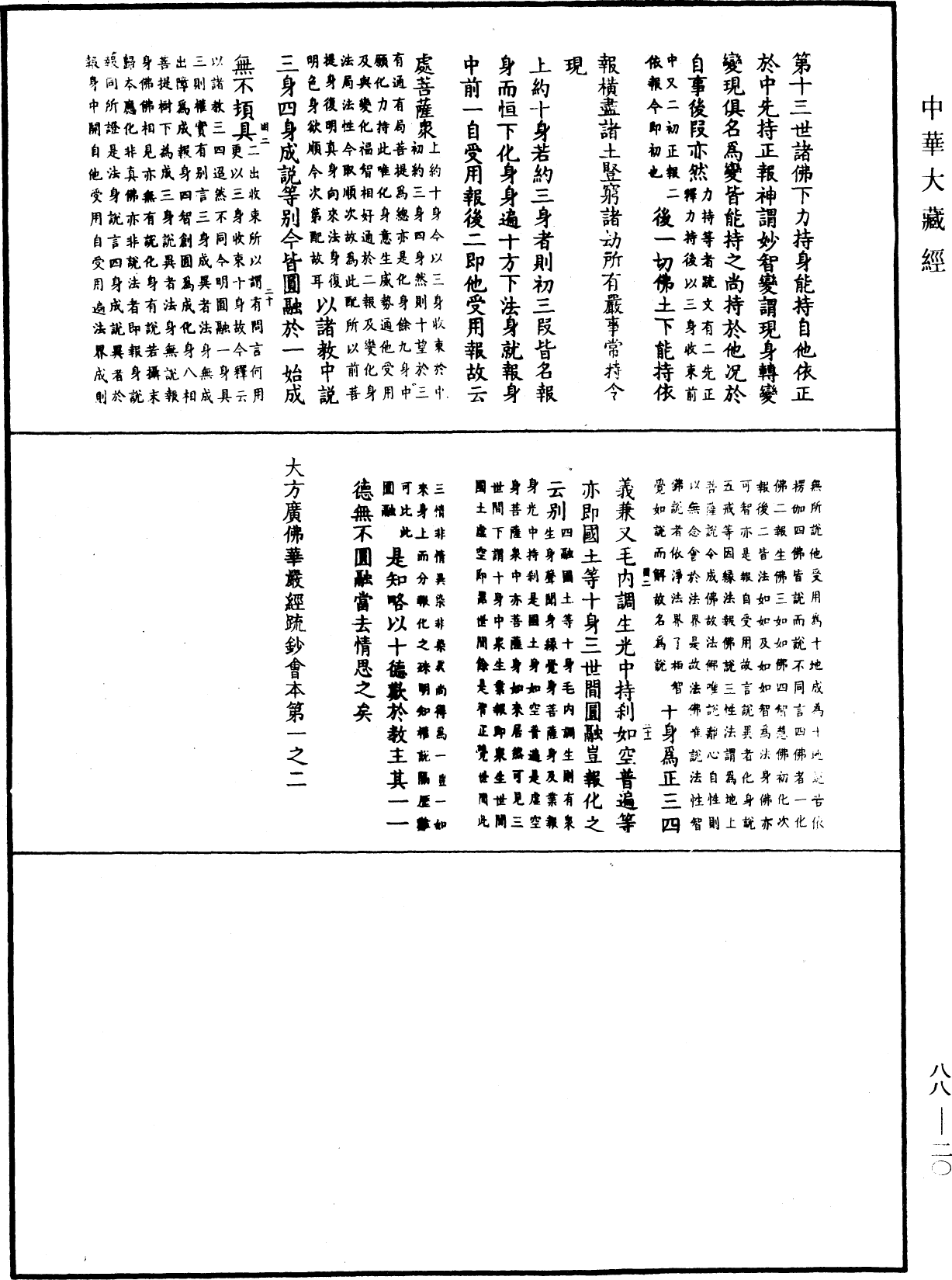 大方廣佛華嚴經疏鈔會本《中華大藏經》_第88冊_第020頁