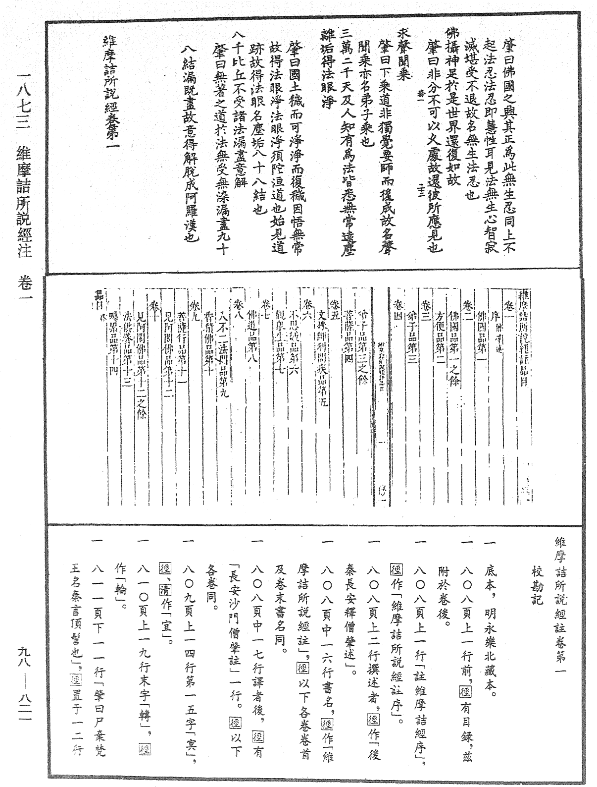 維摩詰所說經注《中華大藏經》_第98冊_第821頁