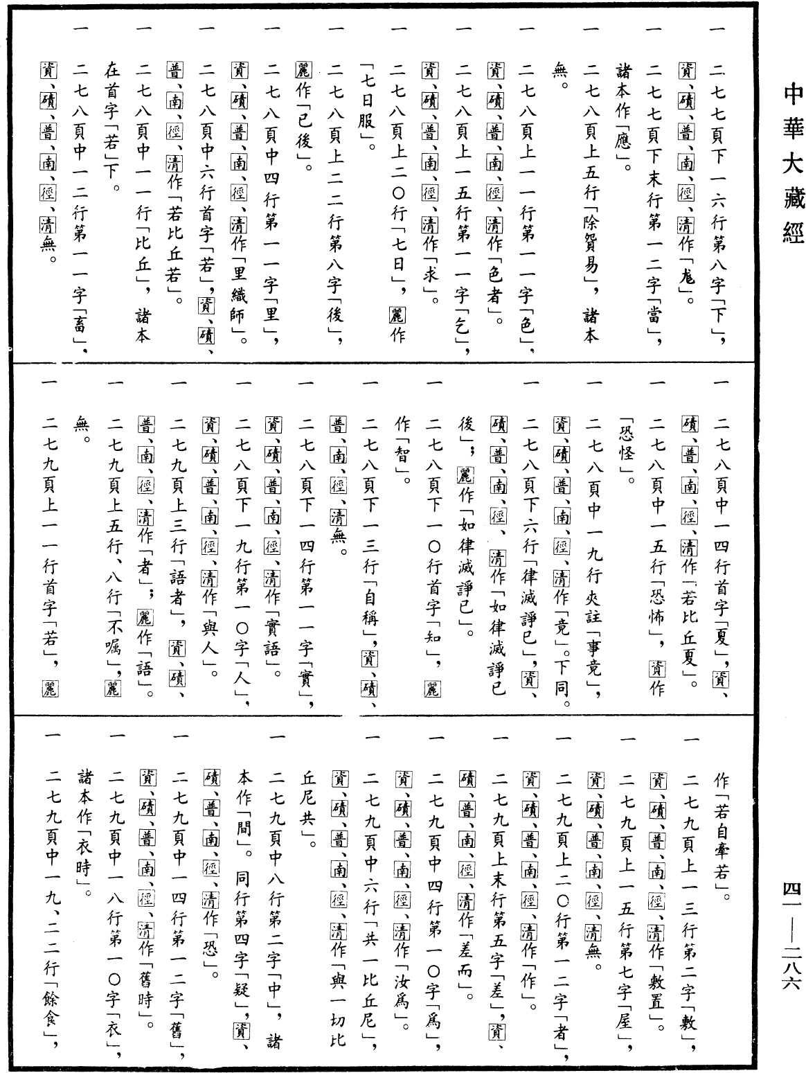 摩訶僧祇律大比丘戒本《中華大藏經》_第41冊_第286頁