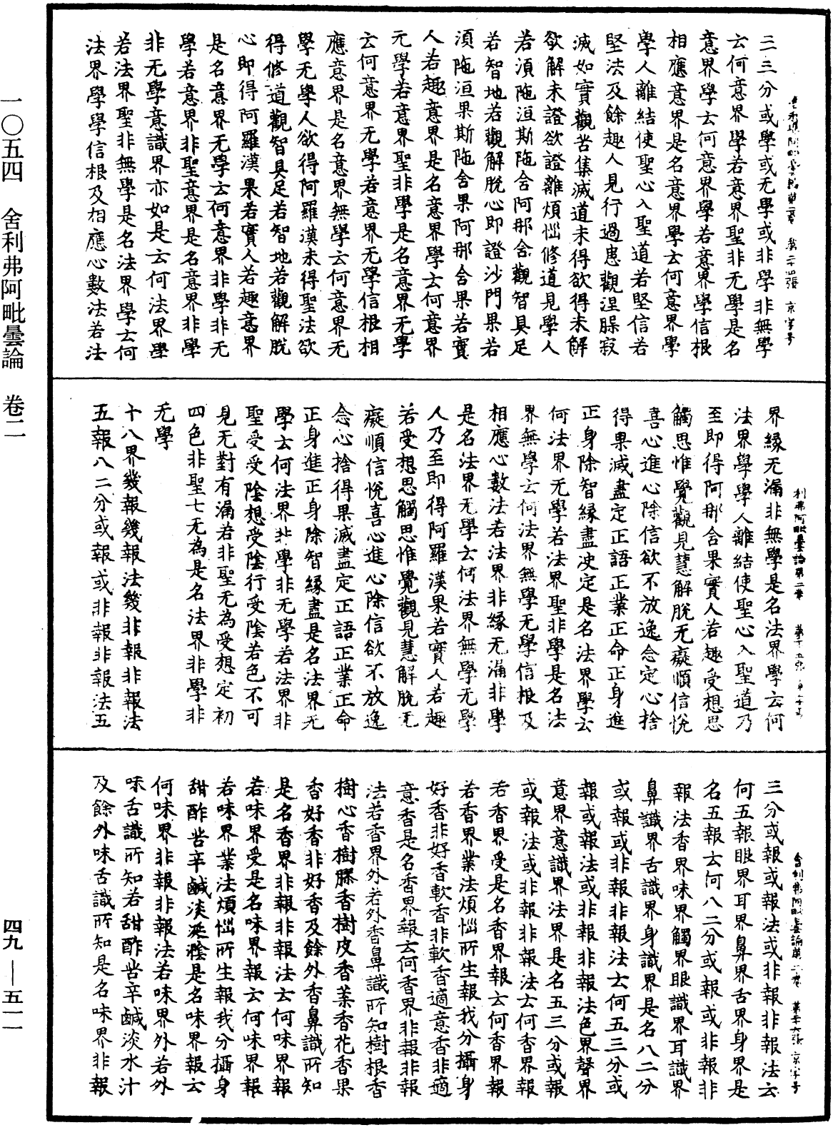 舍利弗阿毗曇論《中華大藏經》_第49冊_第0511頁