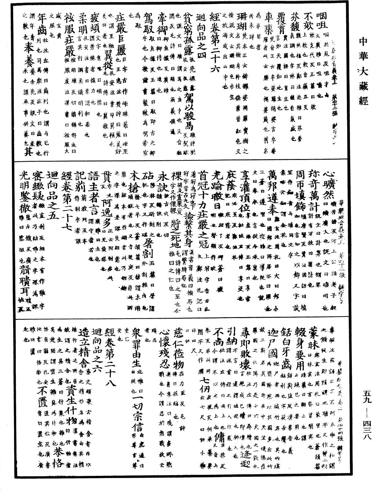 新譯大方廣佛華嚴經音義《中華大藏經》_第59冊_第0438頁