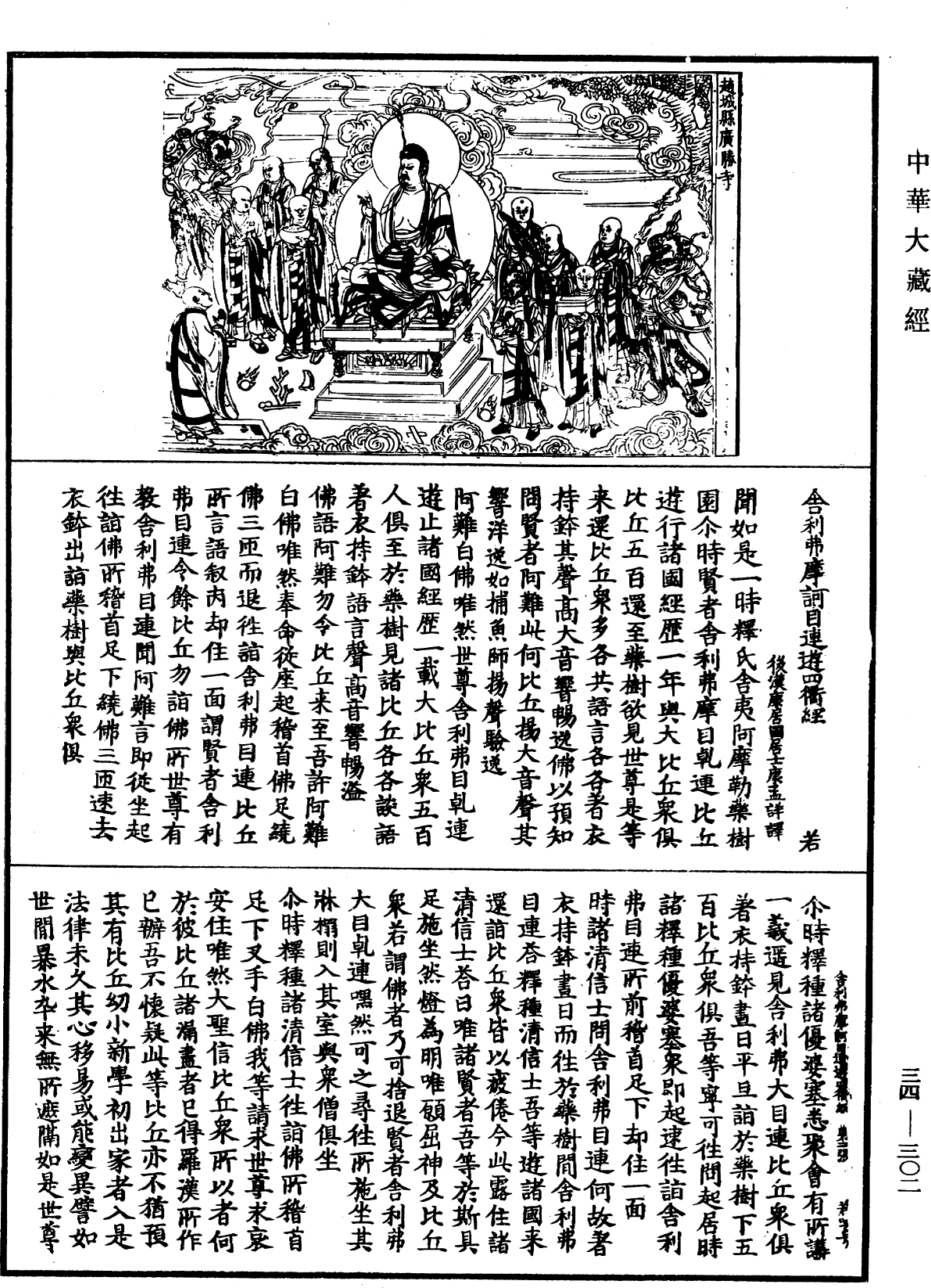 舍利弗摩訶目連遊四衢經《中華大藏經》_第34冊_第0302頁