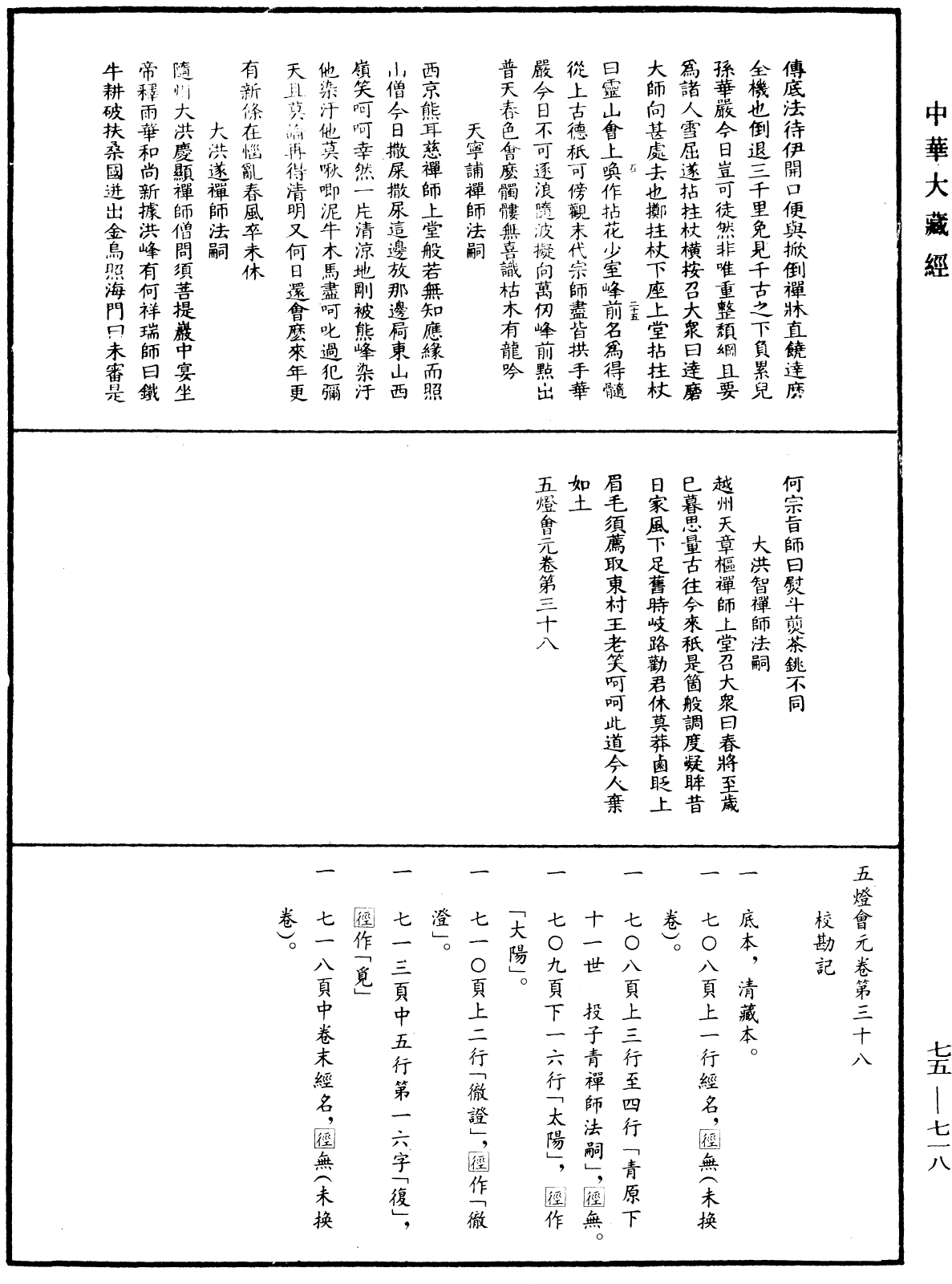 五燈會元《中華大藏經》_第75冊_第718頁