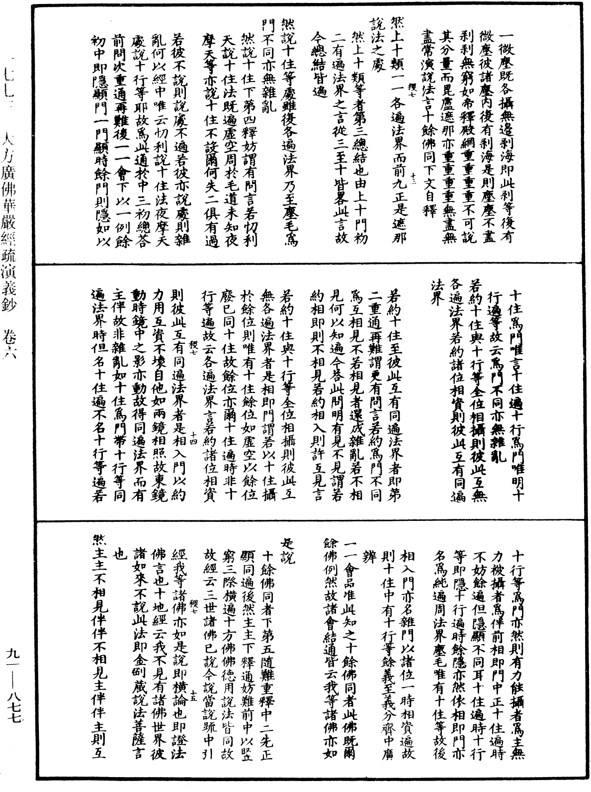 大方廣佛華嚴經疏演義鈔《中華大藏經》_第91冊_第0877頁