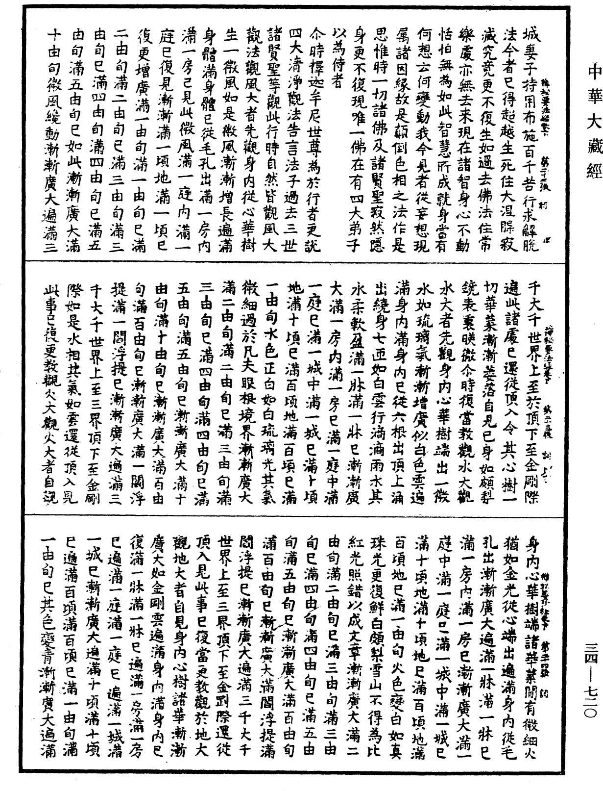 禪秘要法經《中華大藏經》_第34冊_第0720頁