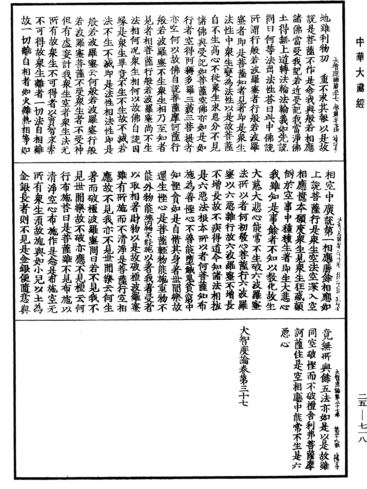 大智度論《中華大藏經》_第25冊_第718頁