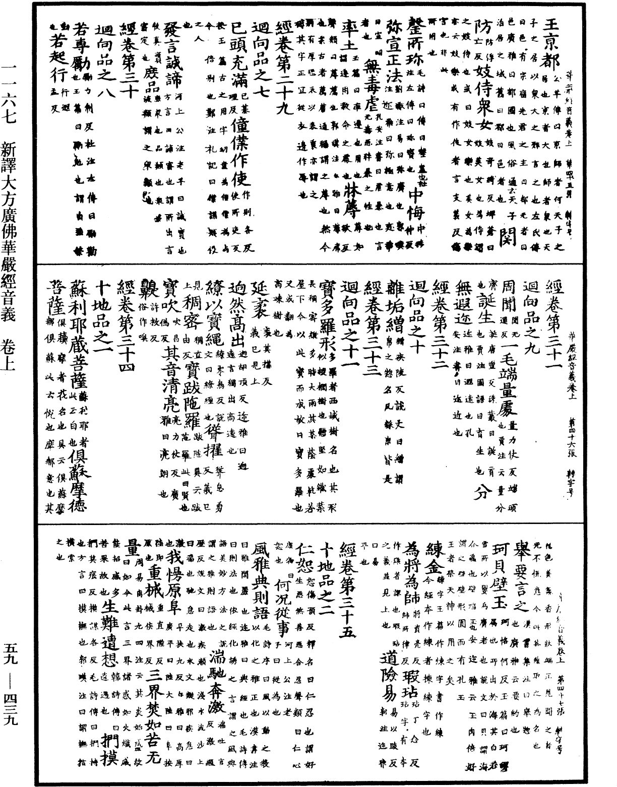 新譯大方廣佛華嚴經音義《中華大藏經》_第59冊_第0439頁