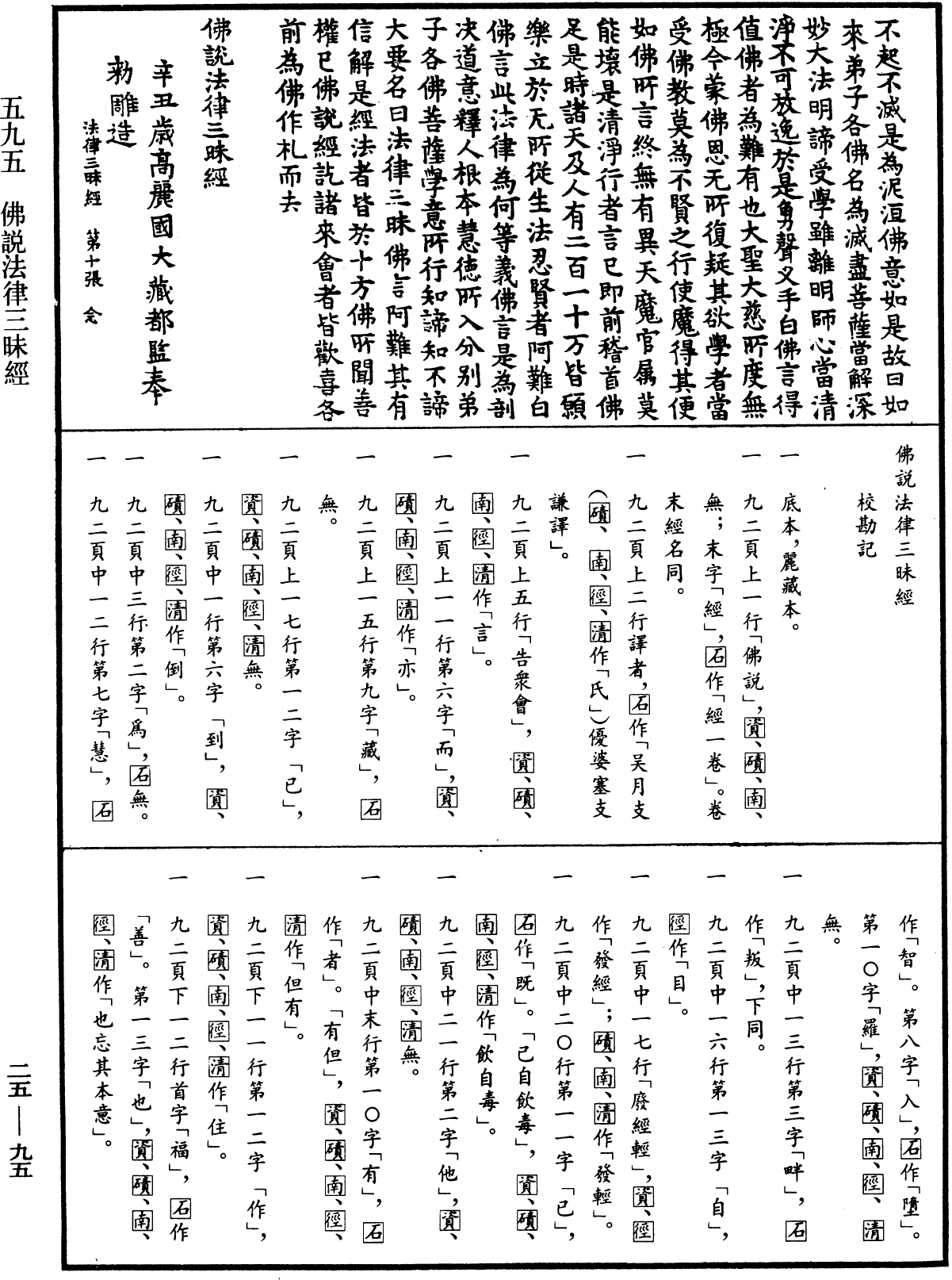 佛說法律三昧經《中華大藏經》_第25冊_第095頁