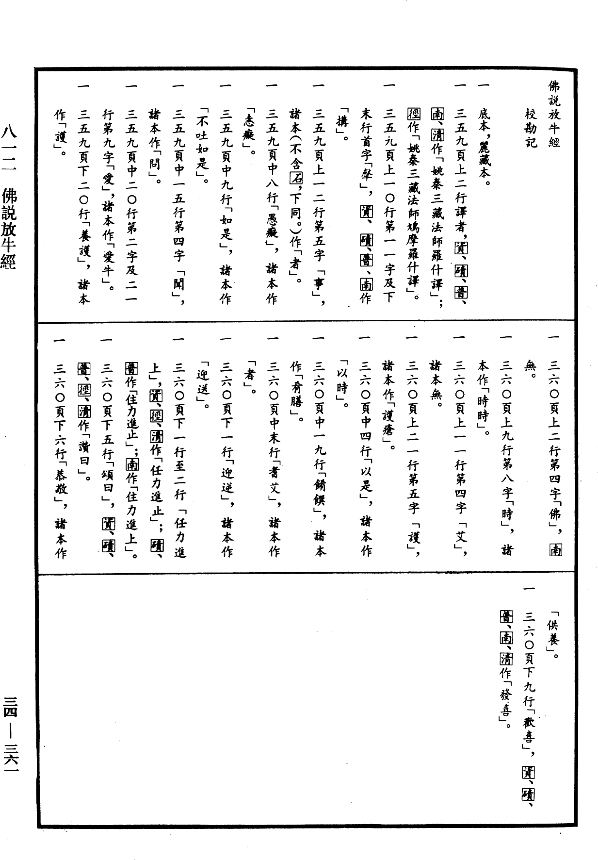 佛說放牛經《中華大藏經》_第34冊_第0361頁