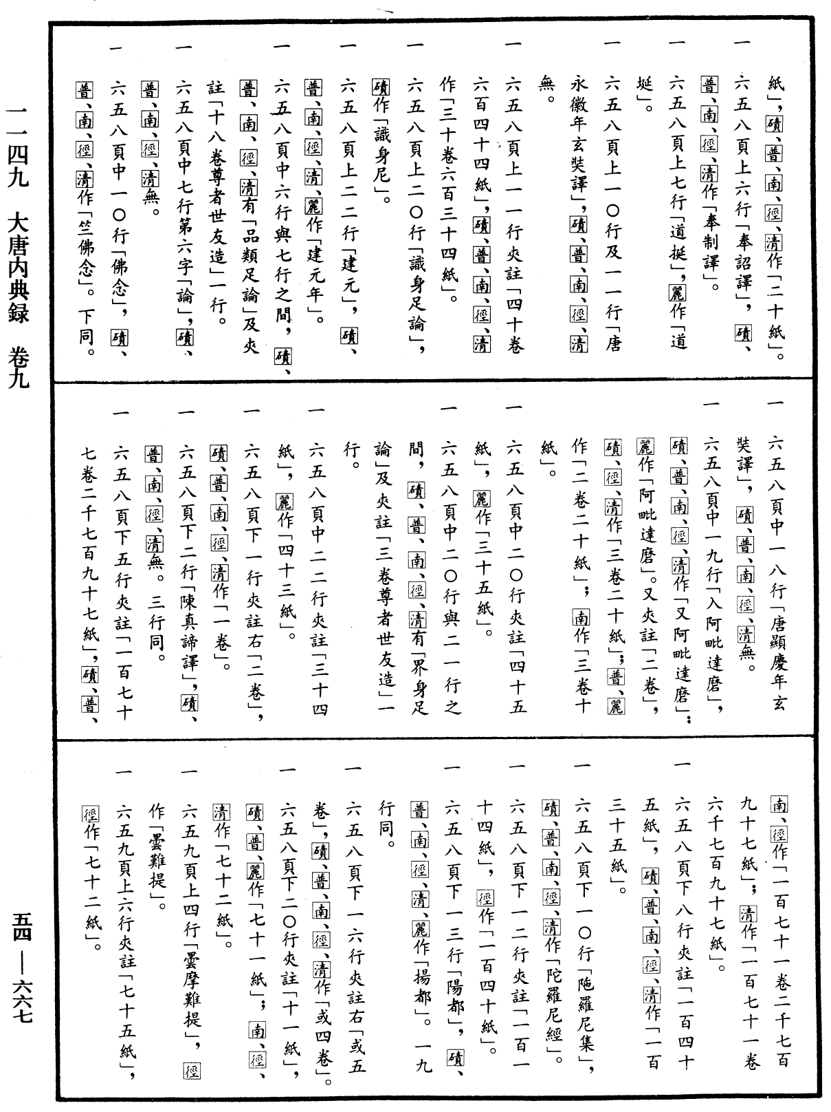 大唐內典錄《中華大藏經》_第54冊_第667頁