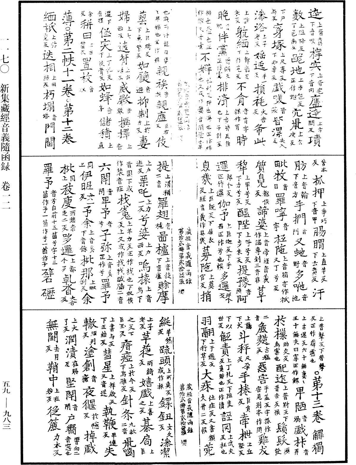 新集藏經音義隨函錄《中華大藏經》_第59冊_第0983頁