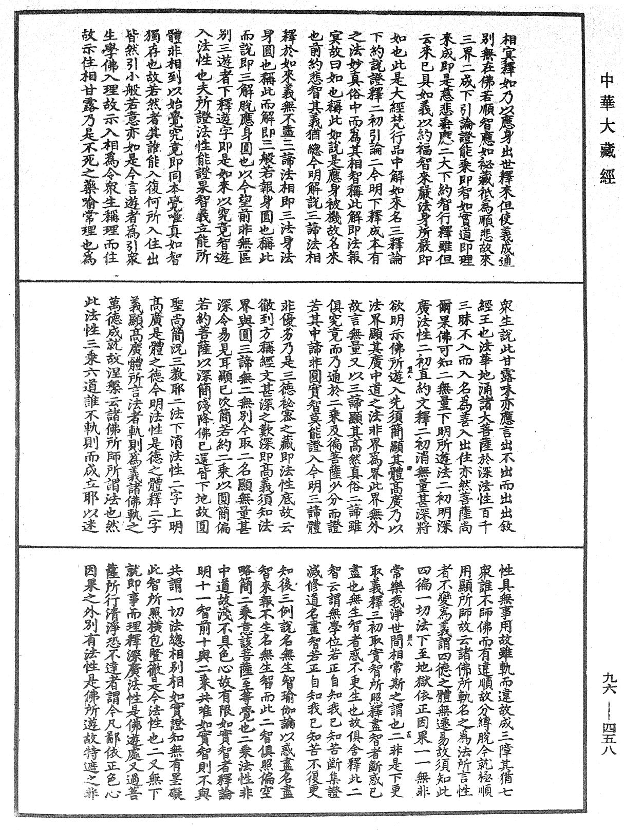 金光明經文句記《中華大藏經》_第96冊_第458頁