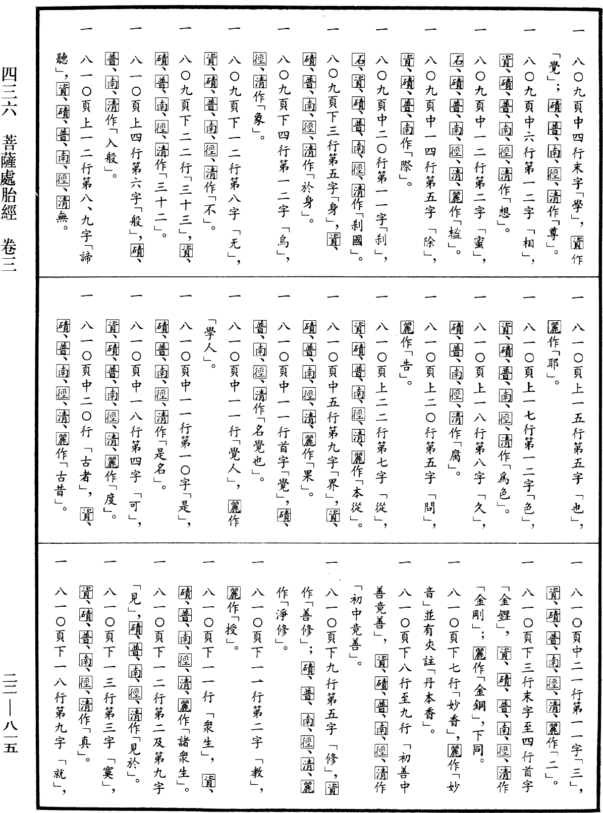 菩薩處胎經《中華大藏經》_第22冊_第815頁