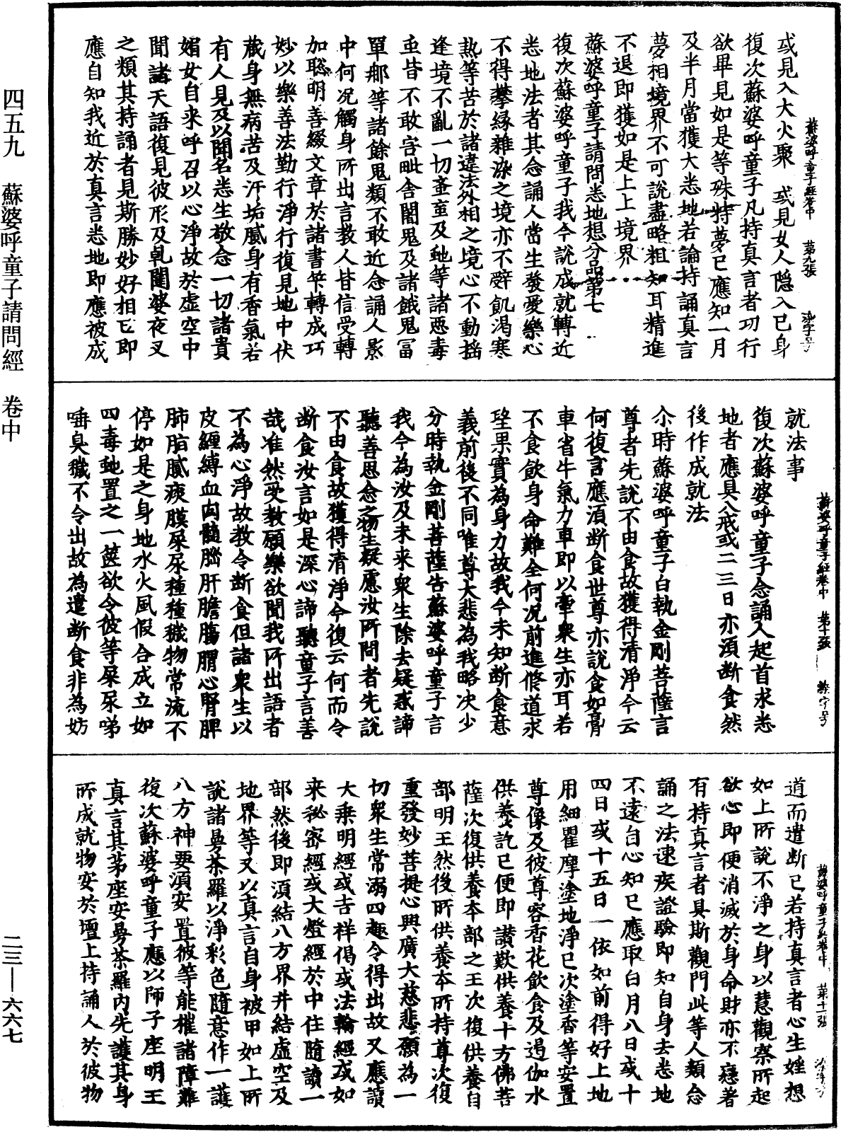 蘇婆呼童子請問經《中華大藏經》_第23冊_第667頁